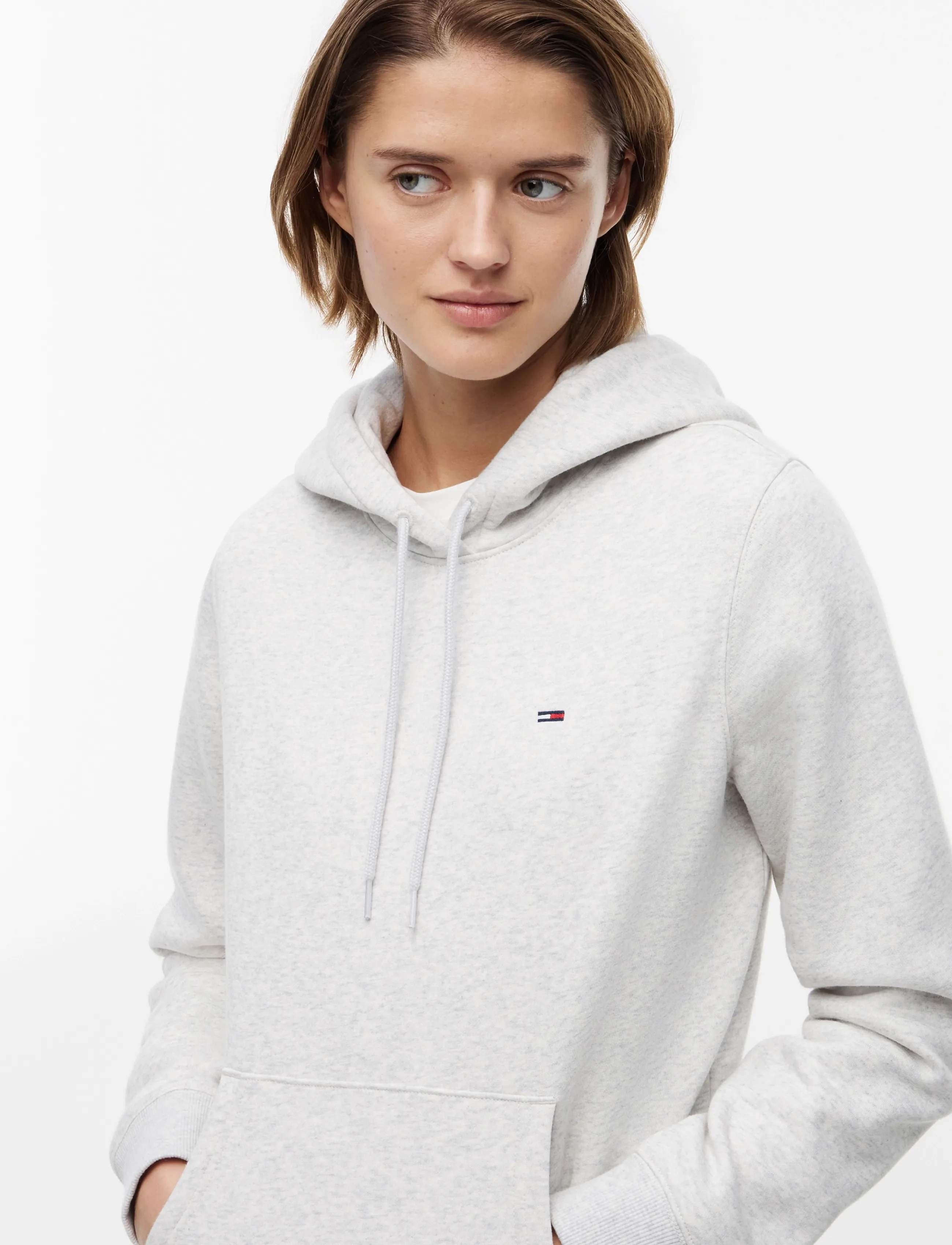 Tommy Jeans - TJW REG S FLAG HOODIE - hoodies - ice grey heather - 3