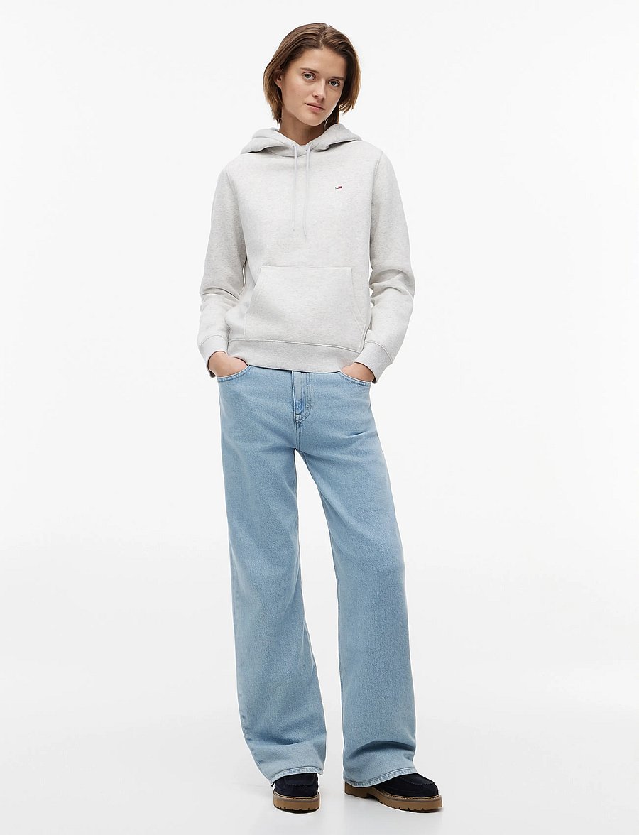 Tommy Jeans - TJW REG S FLAG HOODIE - hoodies - ice grey heather - 4