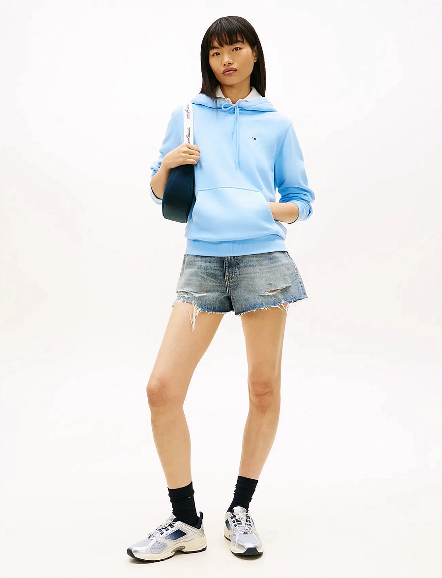 Tommy Jeans - TJW REG S FLAG HOODIE - kapuutsiga pusad - light powdery blue - 3