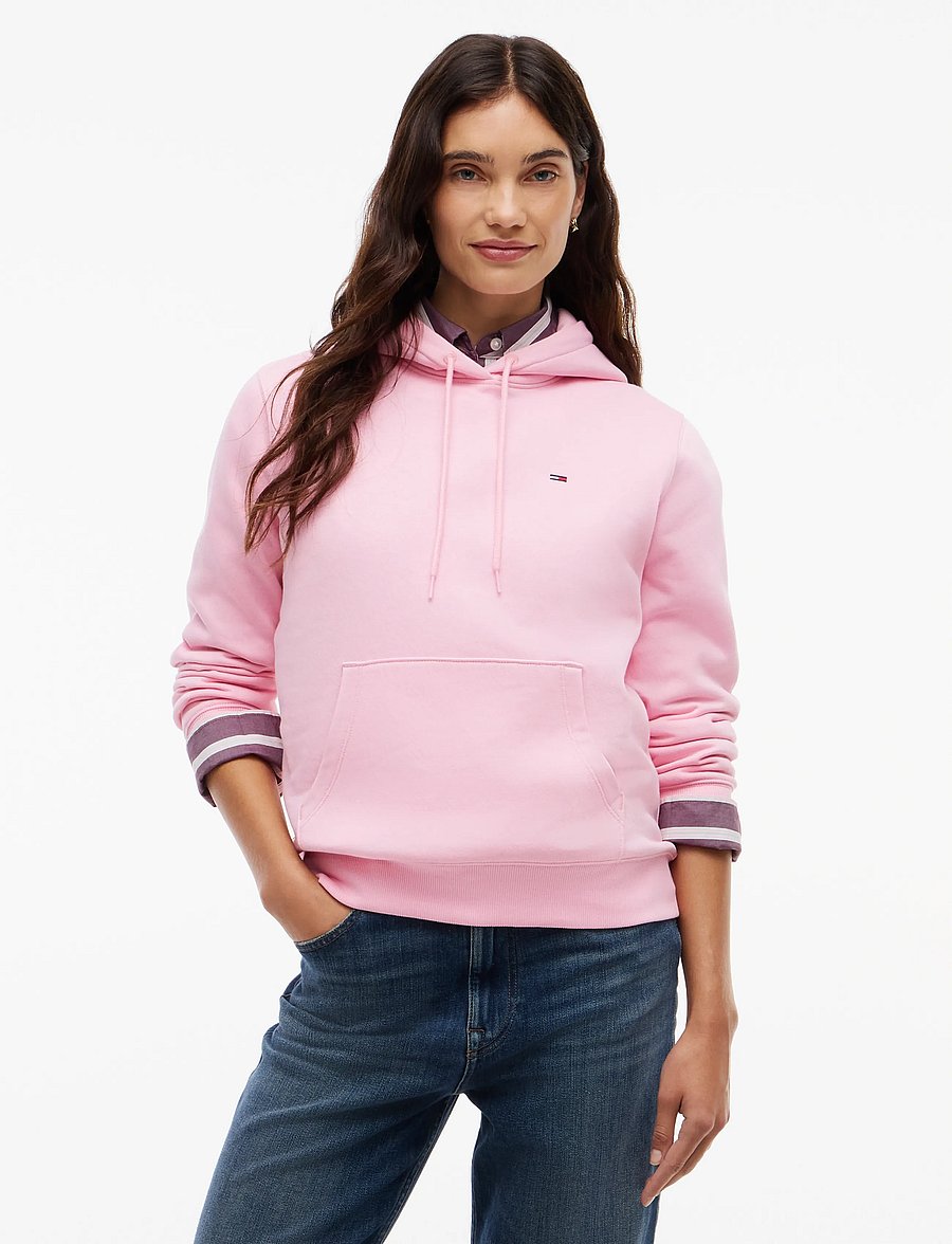 Tommy Jeans - TJW REG S FLAG HOODIE - hættetrøjer - pink sugar - 0