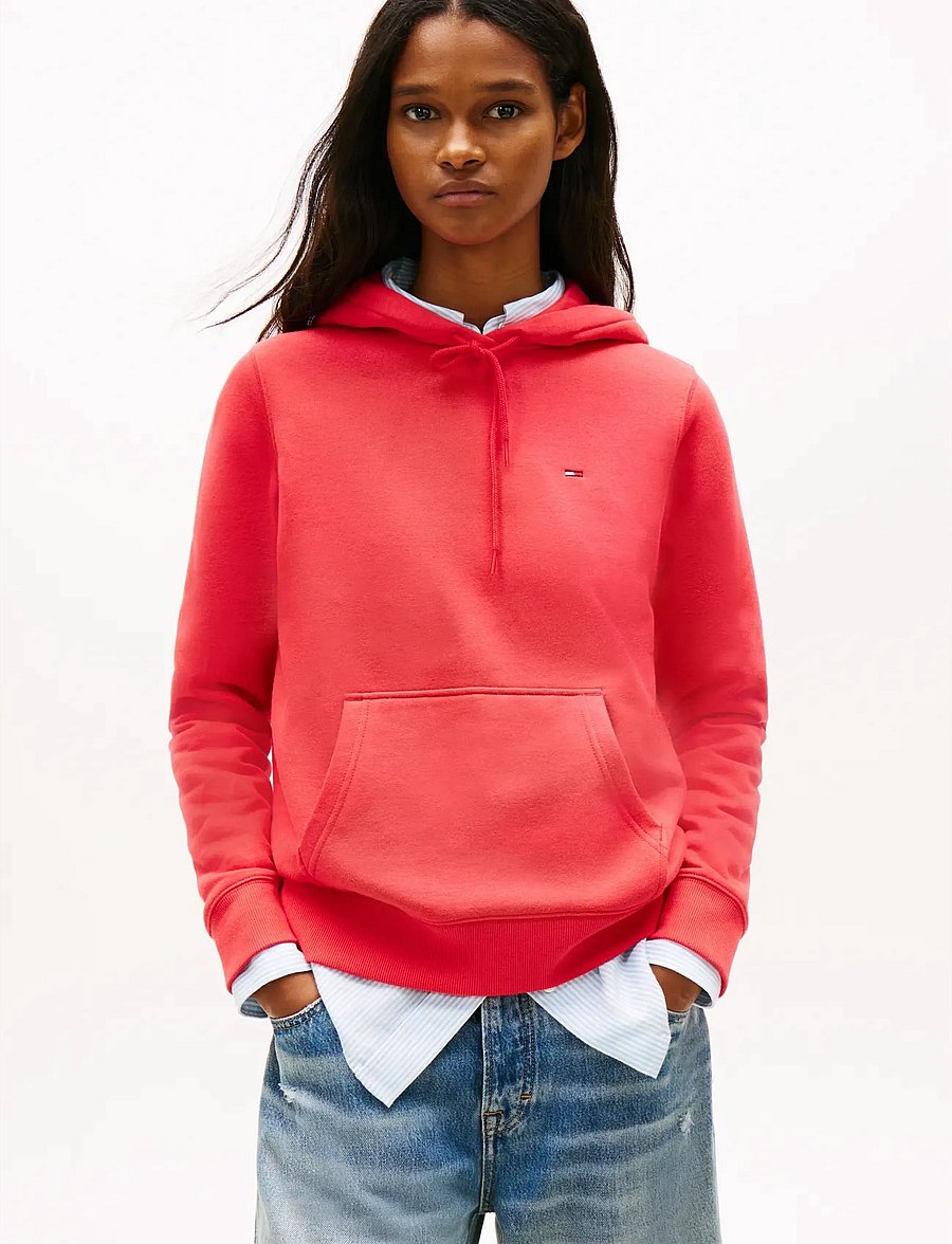 Tommy Jeans - TJW REG S FLAG HOODIE - kapuutsiga pusad - red alert - 0