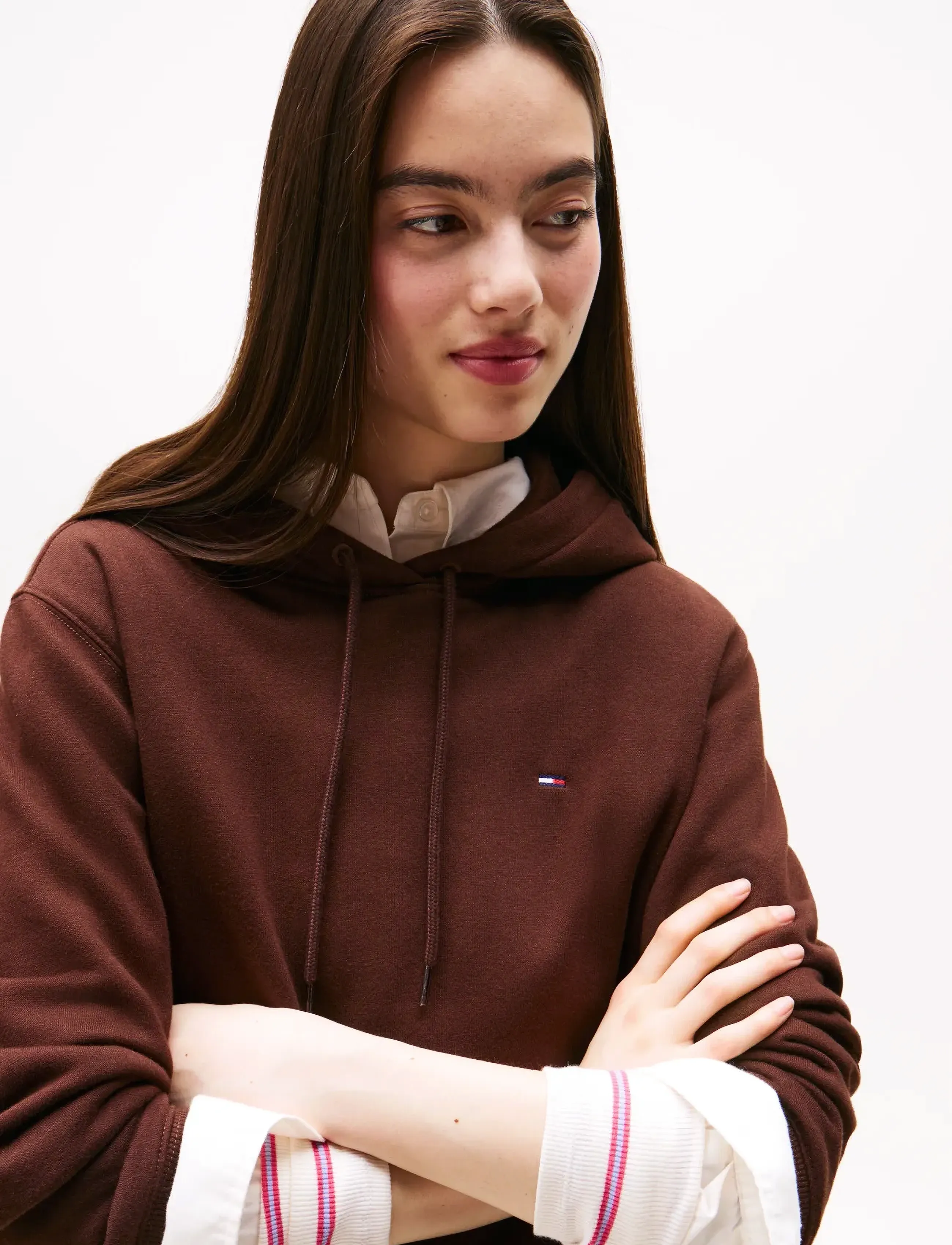 Tommy Jeans - TJW REG S FLAG HOODIE - hættetrøjer - rich brown - 4