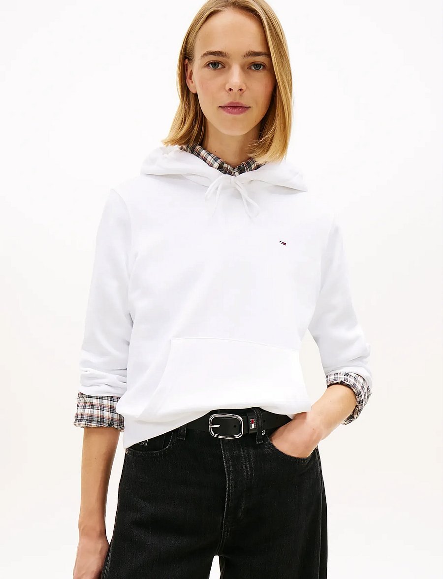 Tommy Jeans - TJW REG S FLAG HOODIE - kapuutsiga pusad - white - 0