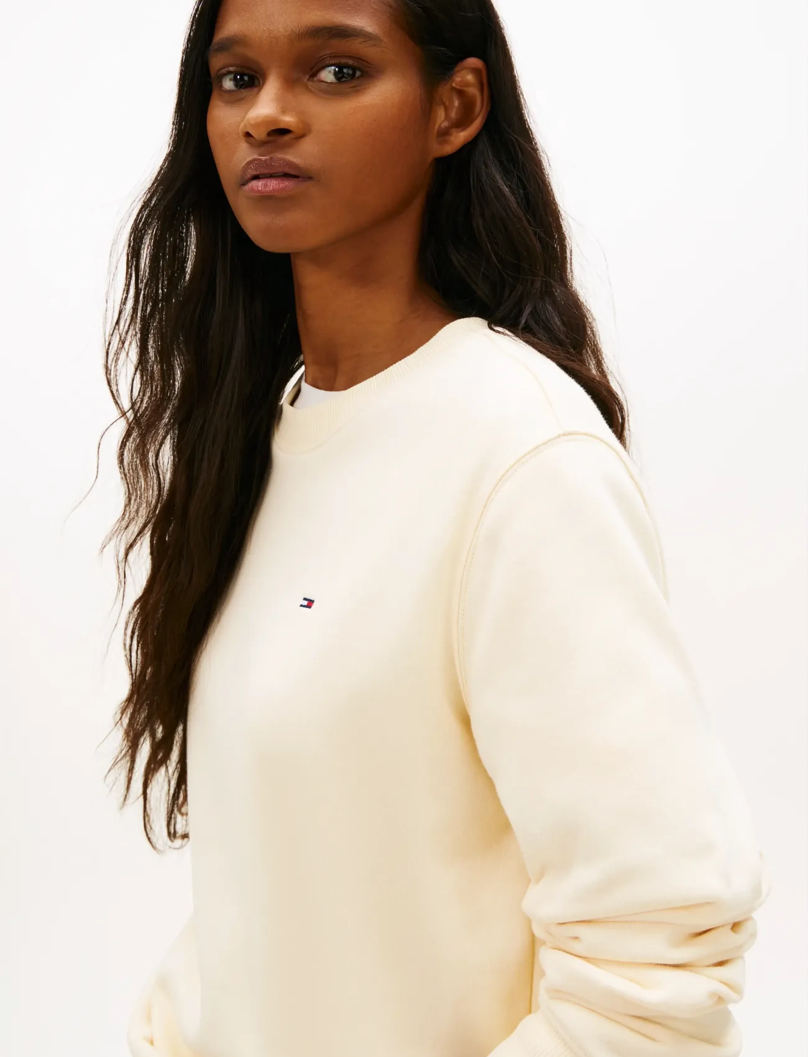 Tommy Jeans - TJW REG S FLAG CREW - sweatshirts - almost yellow - 4
