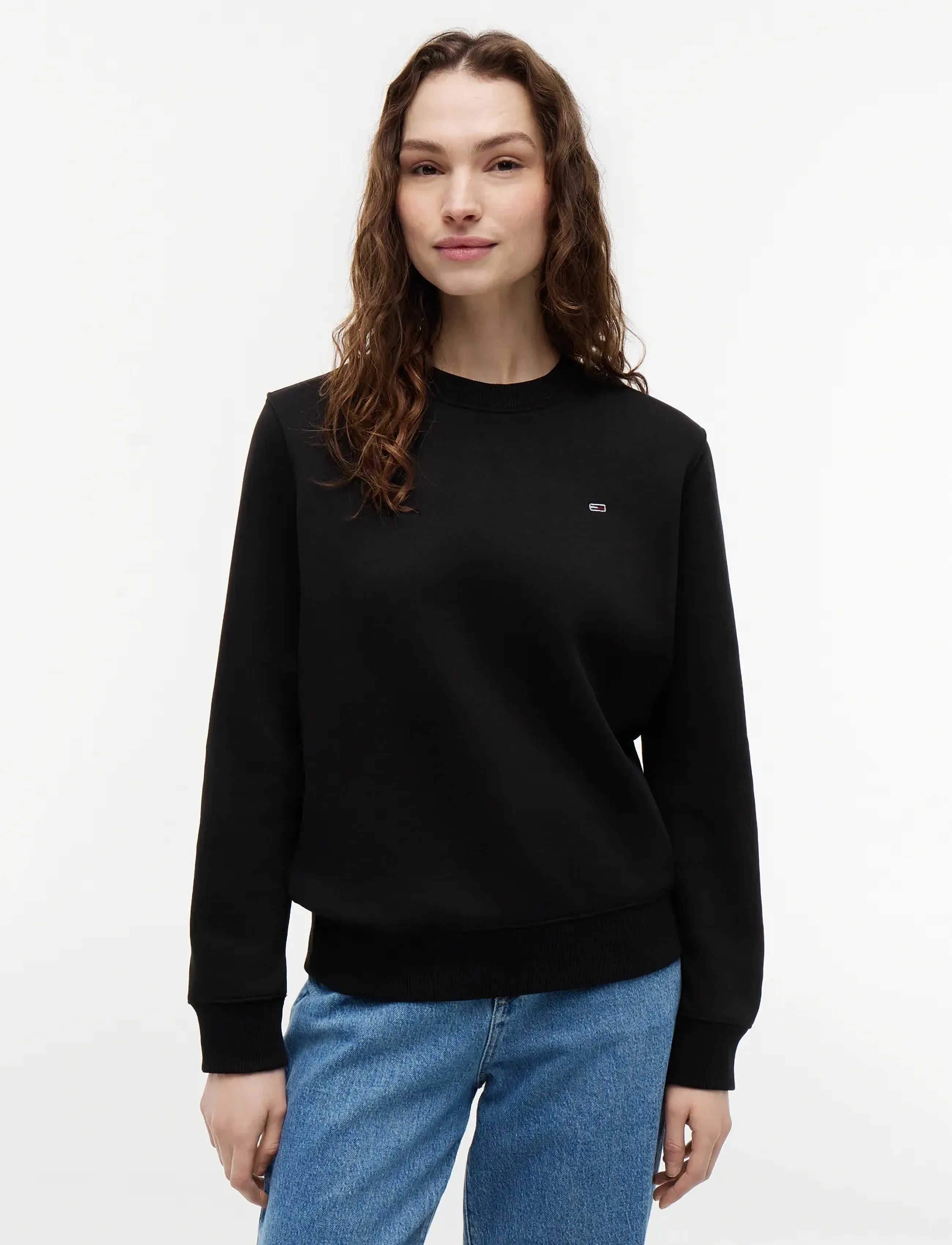 Tommy Jeans TJW REG S FLAG CREW - Kleidung - BLACK / black