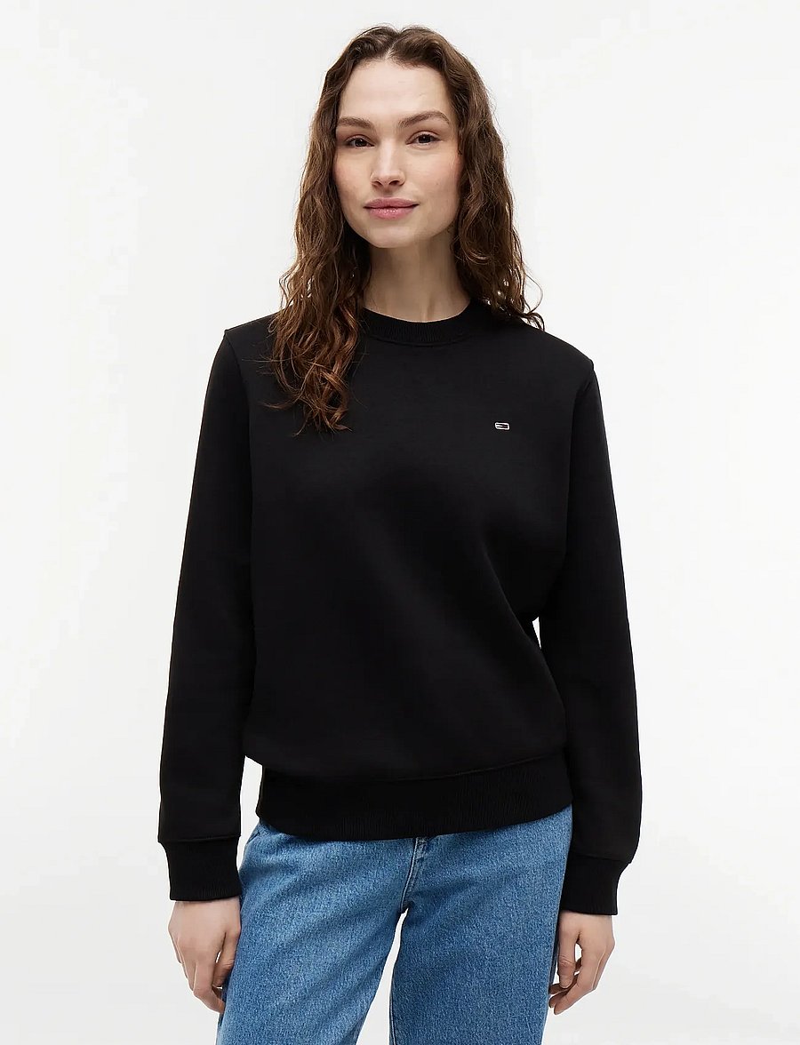 Tommy Jeans - TJW REG S FLAG CREW - everyday style - black - 0