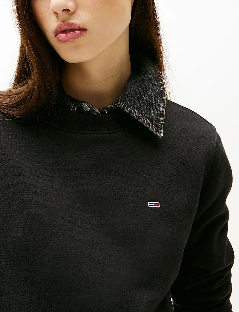 Tommy Jeans - TJW REG S FLAG CREW - dressipluusid - black - 4