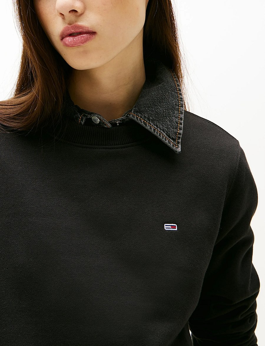 Tommy Jeans - TJW REG S FLAG CREW - everyday style - black - 4