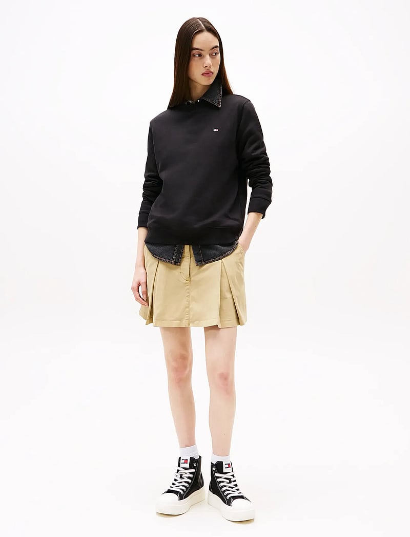 Tommy Jeans - TJW REG S FLAG CREW - dressipluusid - black - 5