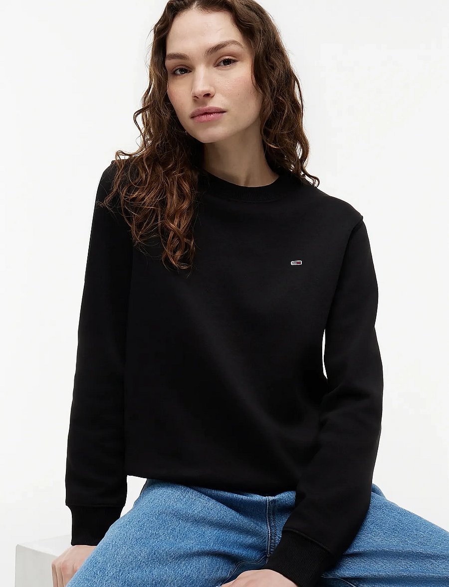 Tommy Jeans - TJW REG S FLAG CREW - everyday style - black - 5
