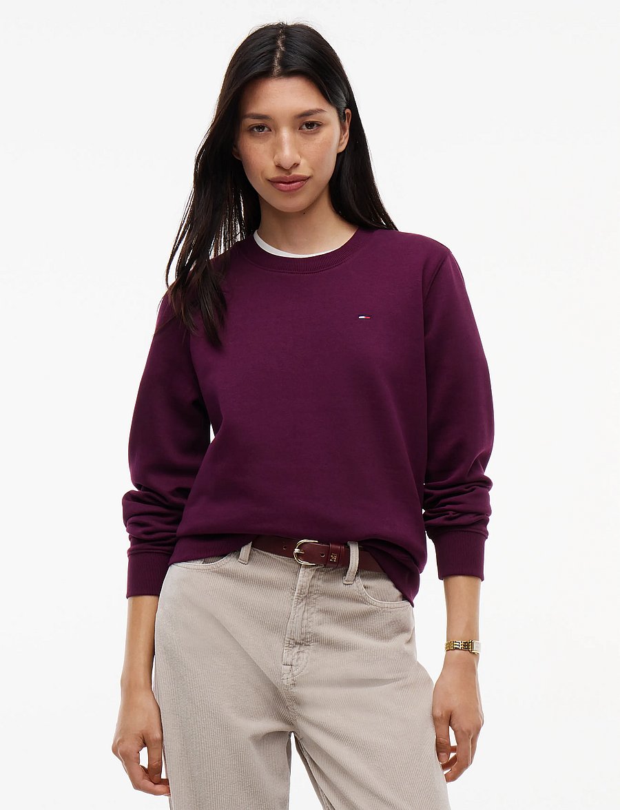 Tommy Jeans - TJW REG S FLAG CREW - vardagsstil - calypso berry - 0