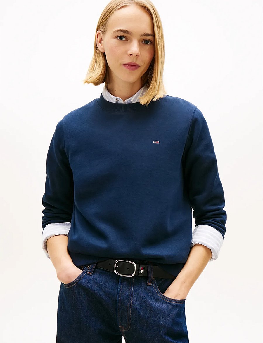 Tommy Jeans - TJW REG S FLAG CREW - igapäevane stiil - dark night navy - 0