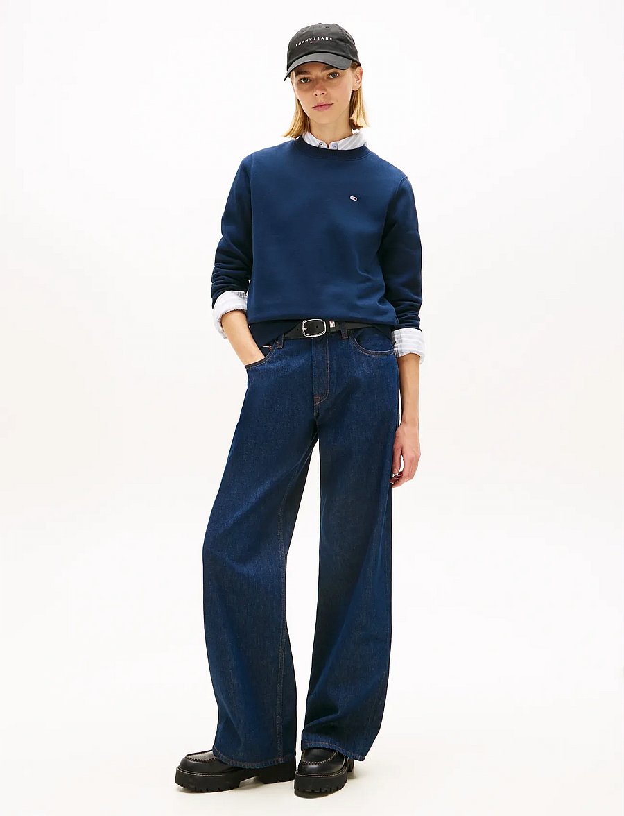 Tommy Jeans - TJW REG S FLAG CREW - igapäevane stiil - dark night navy - 3