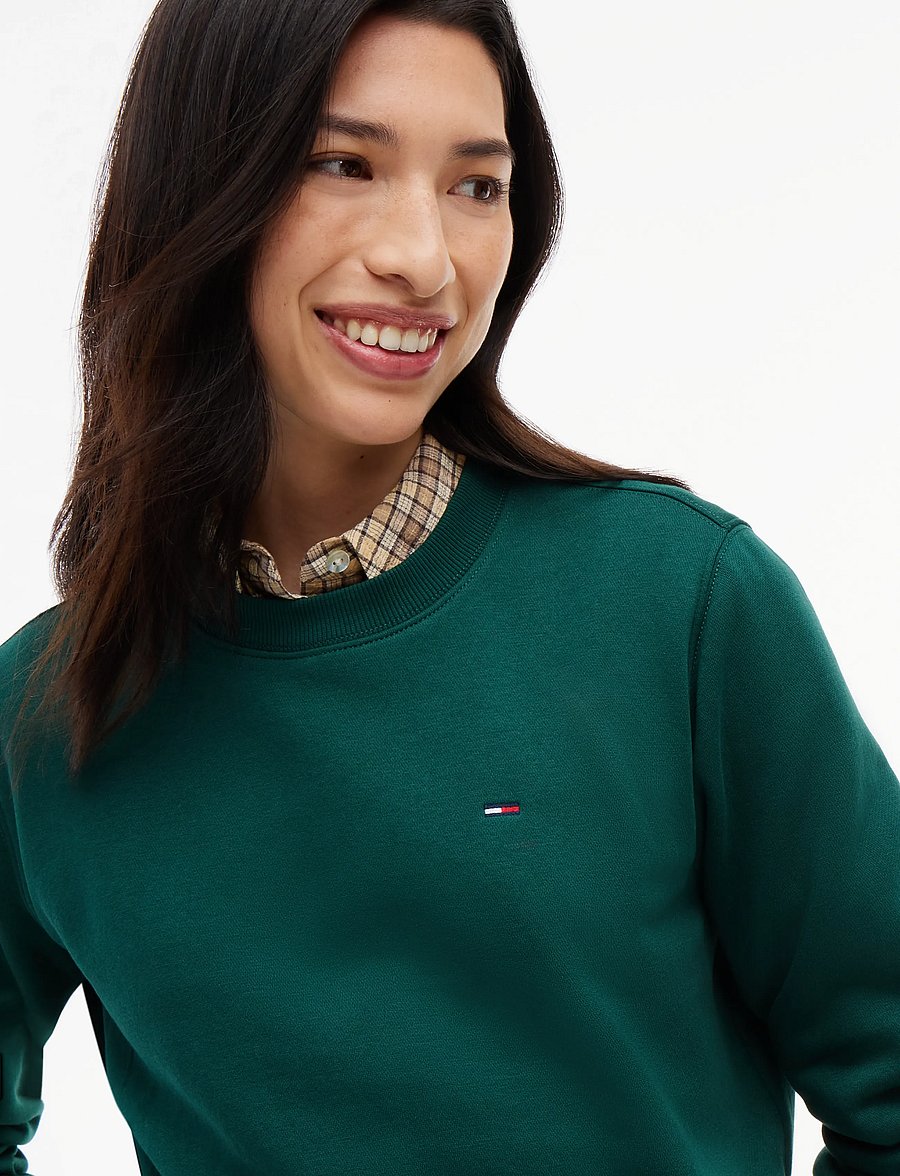 Tommy Jeans - TJW REG S FLAG CREW - everyday style - elegant green - 3