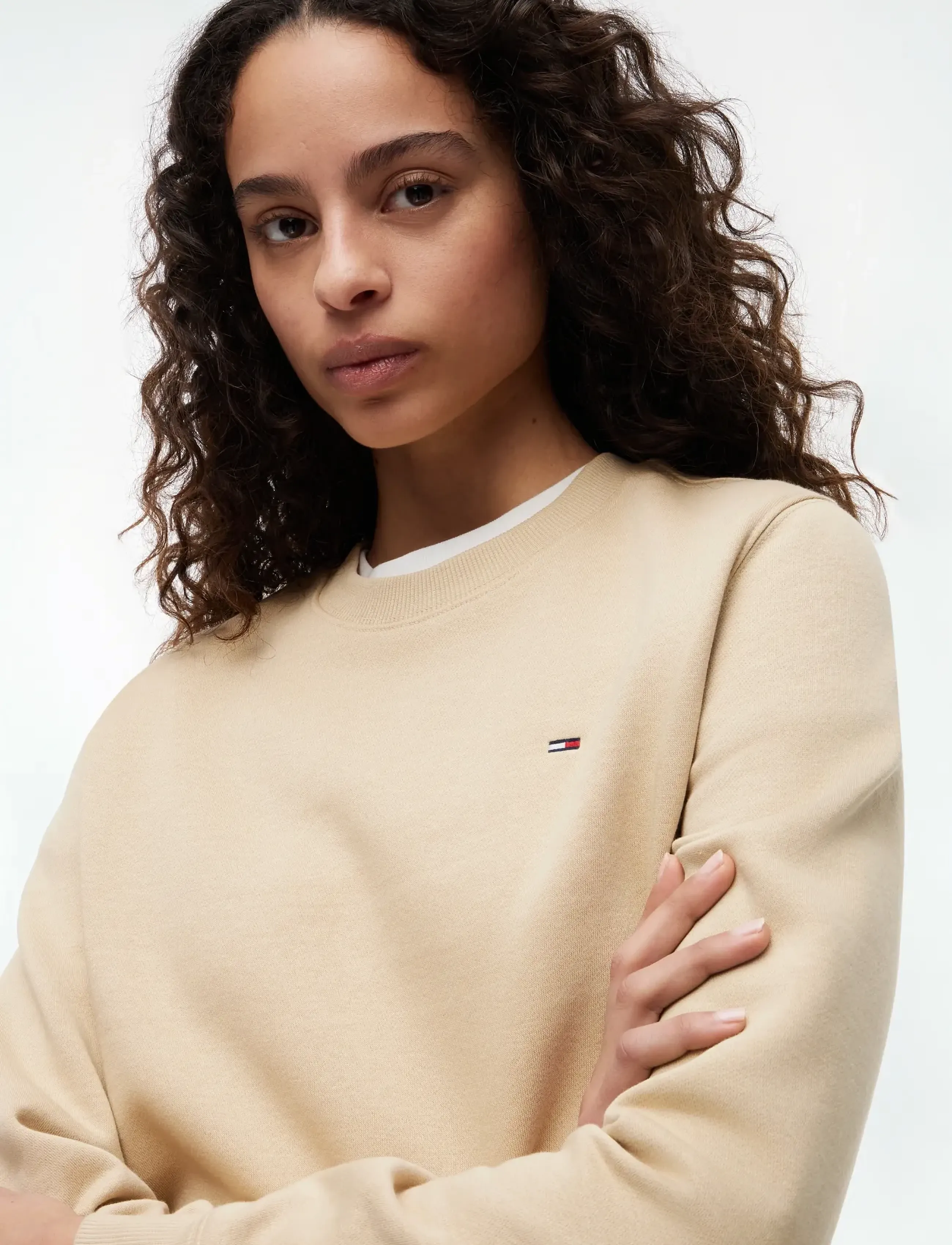 Tommy Jeans - TJW REG S FLAG CREW - dressipluusid - gentle gold - 3