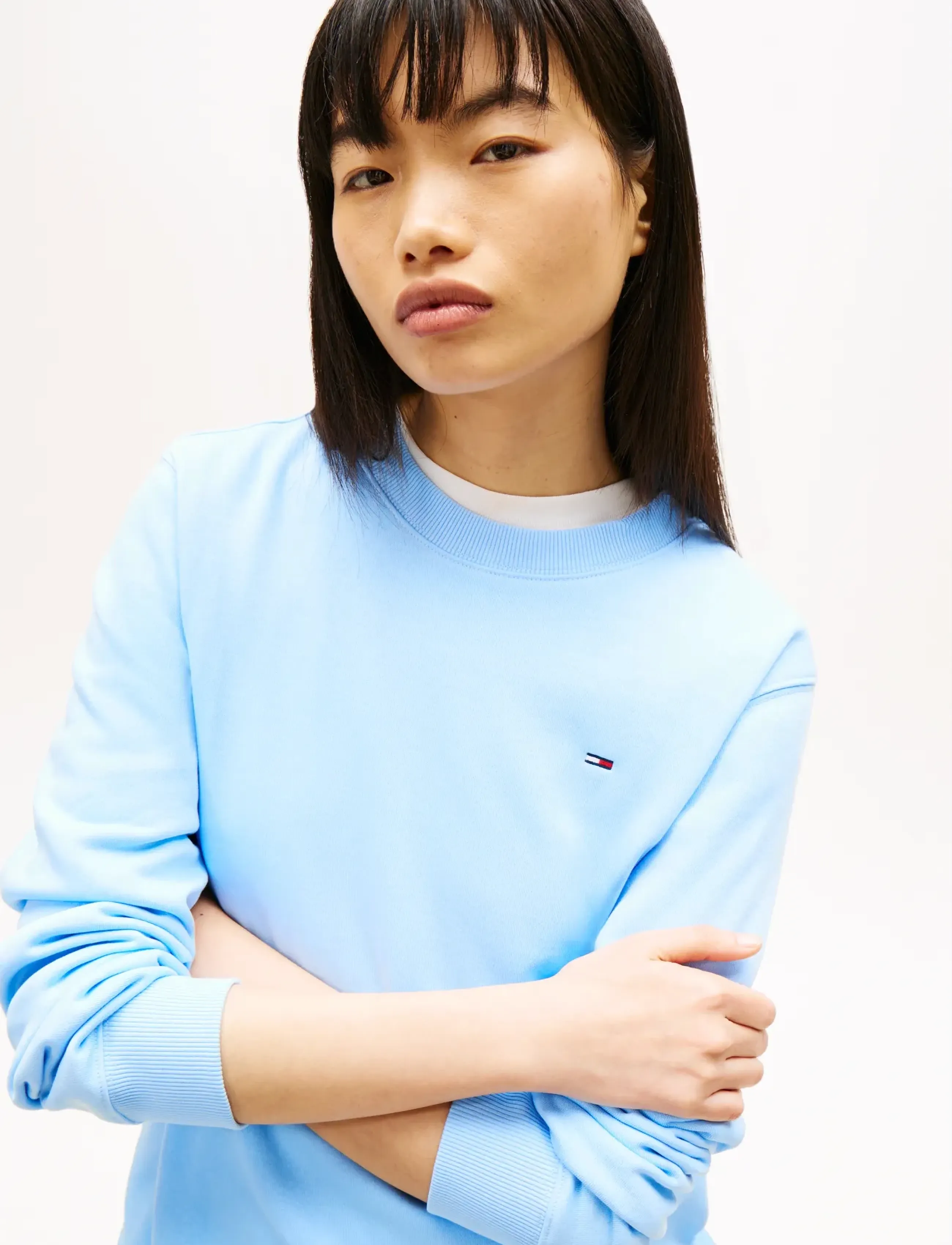 Tommy Jeans - TJW REG S FLAG CREW - everyday style - light powdery blue - 4