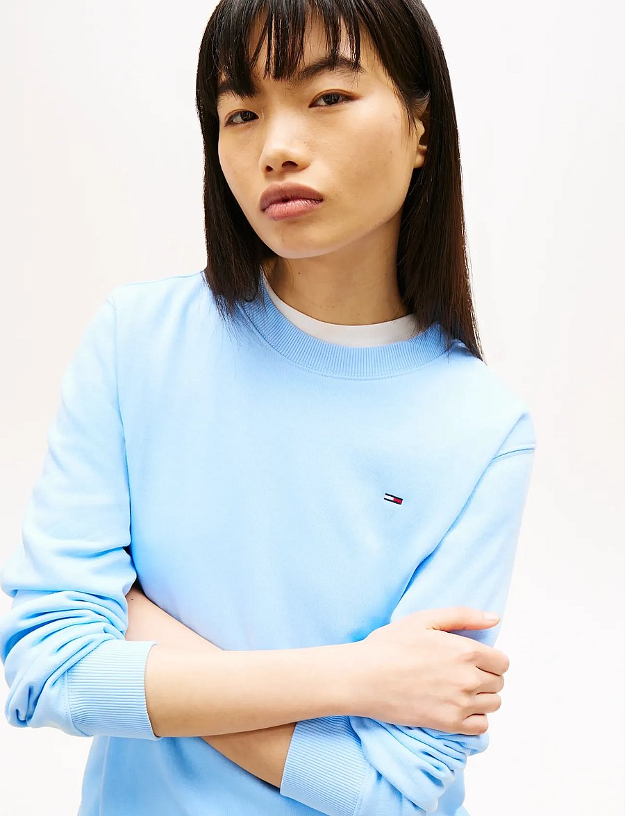 Tommy Jeans - TJW REG S FLAG CREW - sweatshirts - light powdery blue - 4