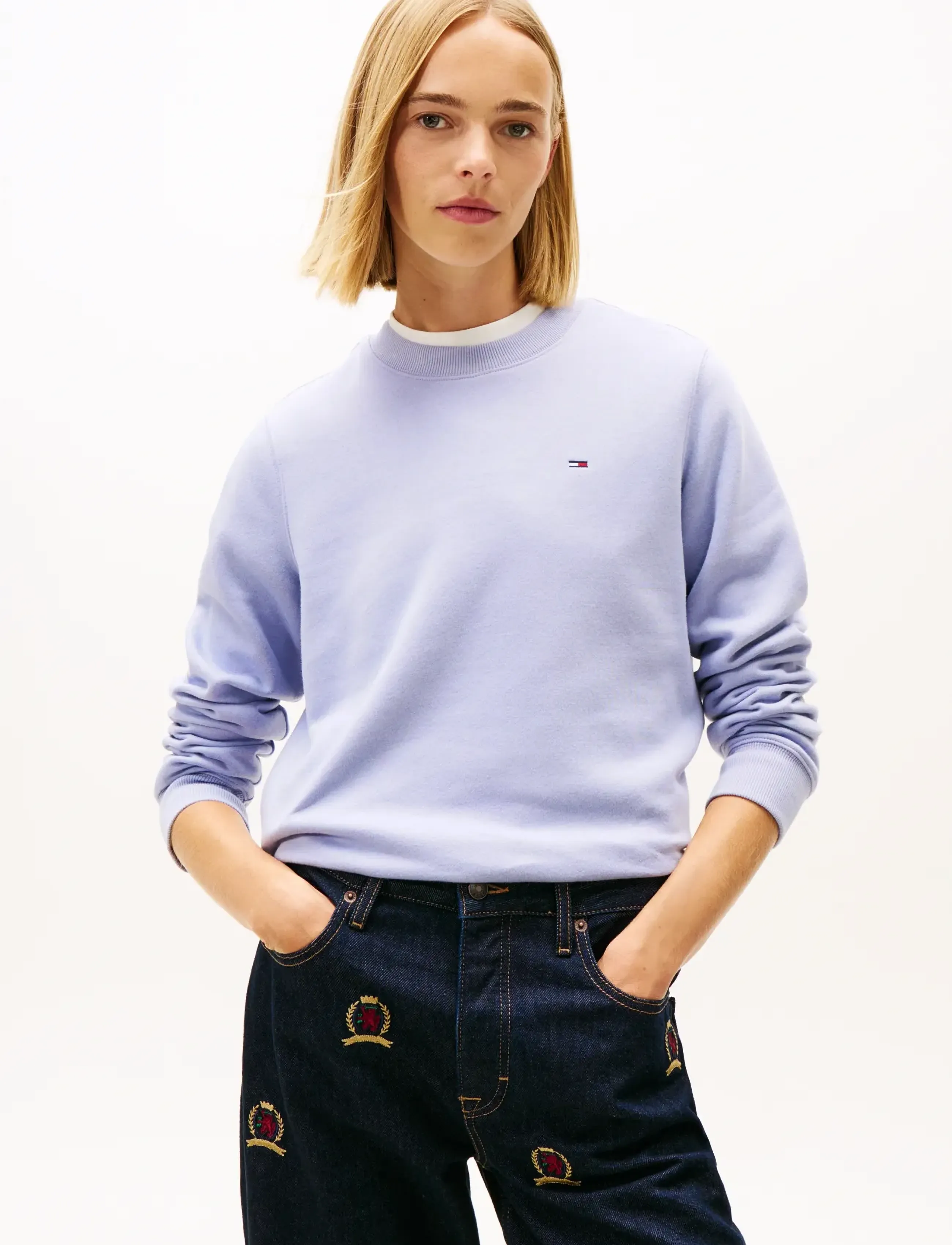 Tommy Jeans TJW REG S FLAG CREW - Kleidung - PERIWINKLE DUSK / purple