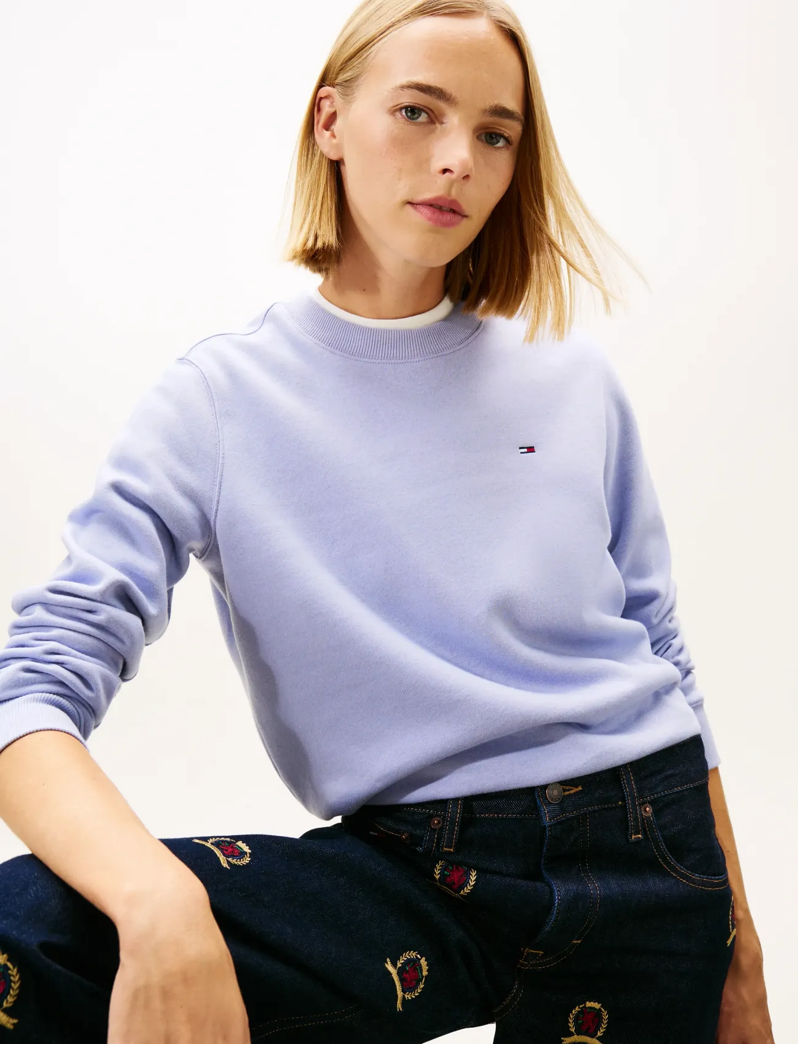 Tommy Jeans - TJW REG S FLAG CREW - vardagsstil - periwinkle dusk - 4