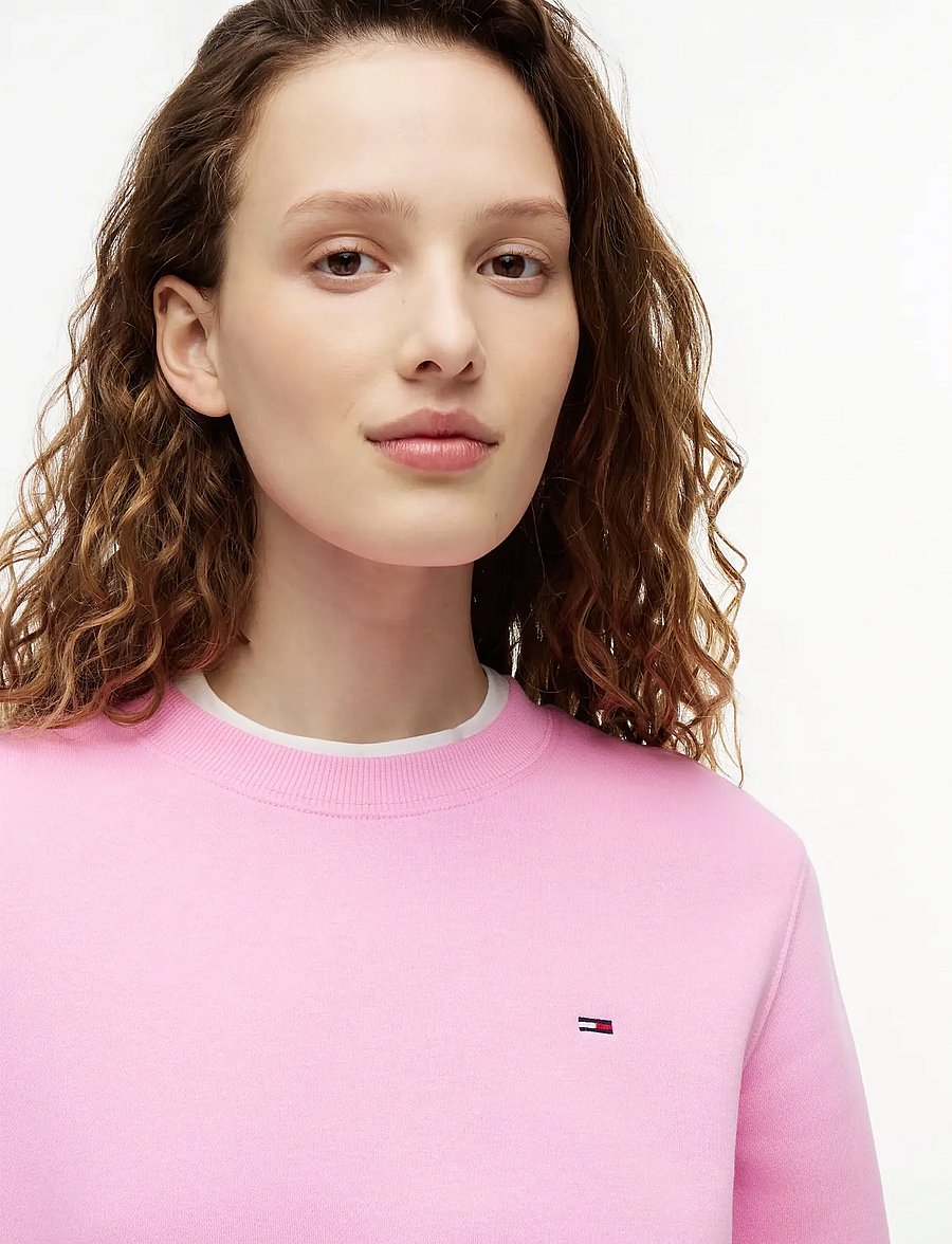 Tommy Jeans - TJW REG S FLAG CREW - sweatshirts - pink daisy - 3