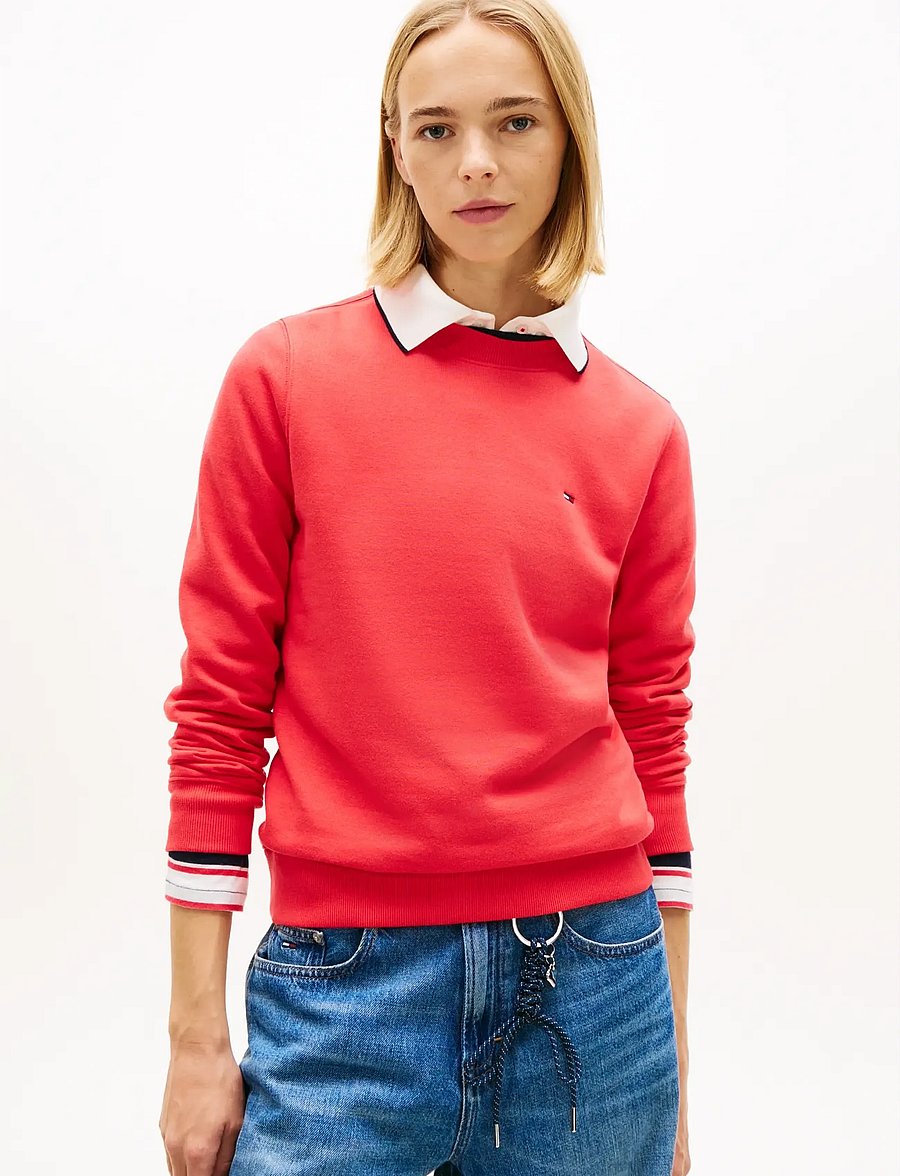 Tommy Jeans - TJW REG S FLAG CREW - everyday style - red alert - 0