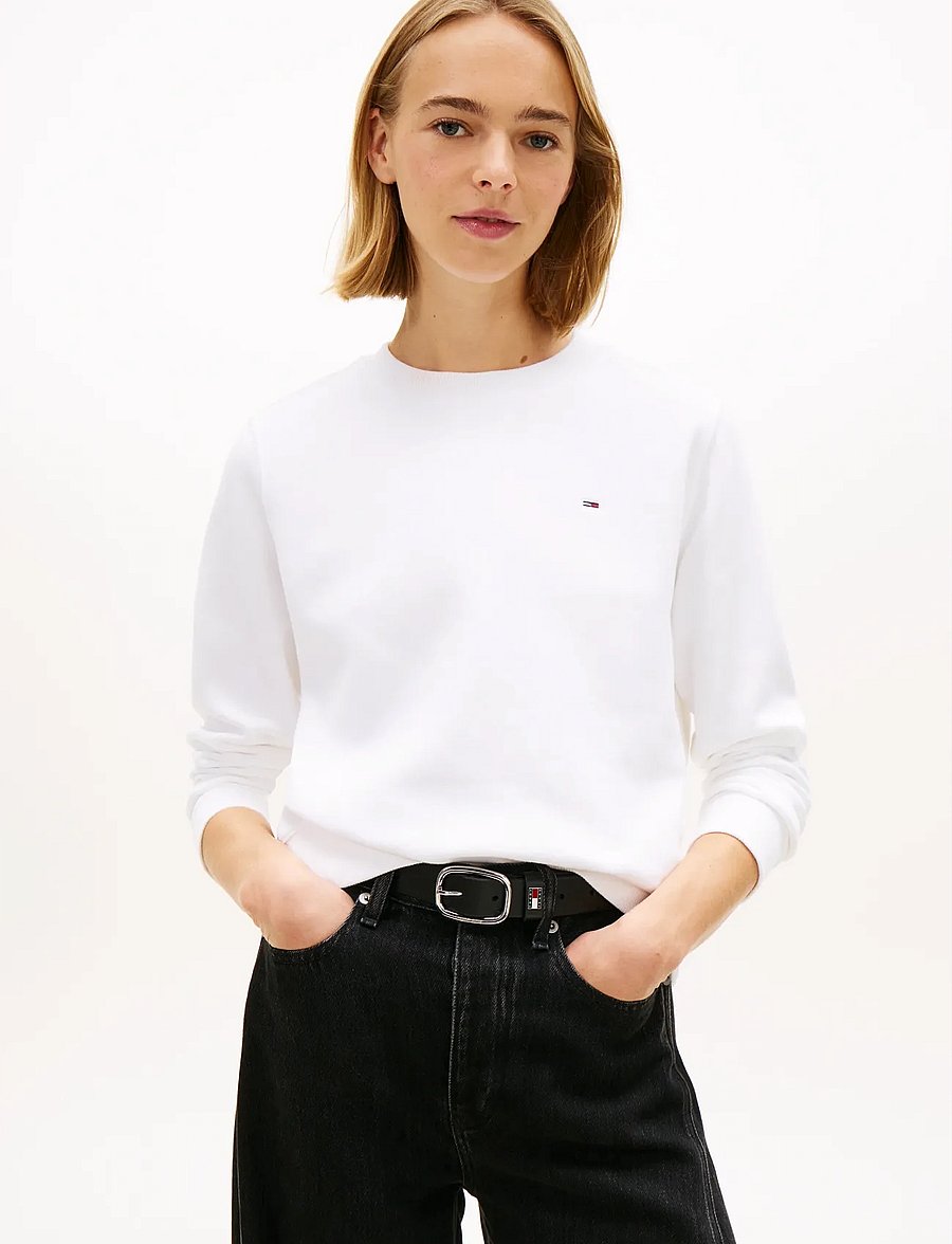 Tommy Jeans - TJW REG S FLAG CREW - sweatshirts - white - 3