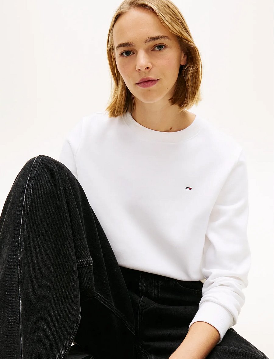 Tommy Jeans - TJW REG S FLAG CREW - sweatshirts - white - 5