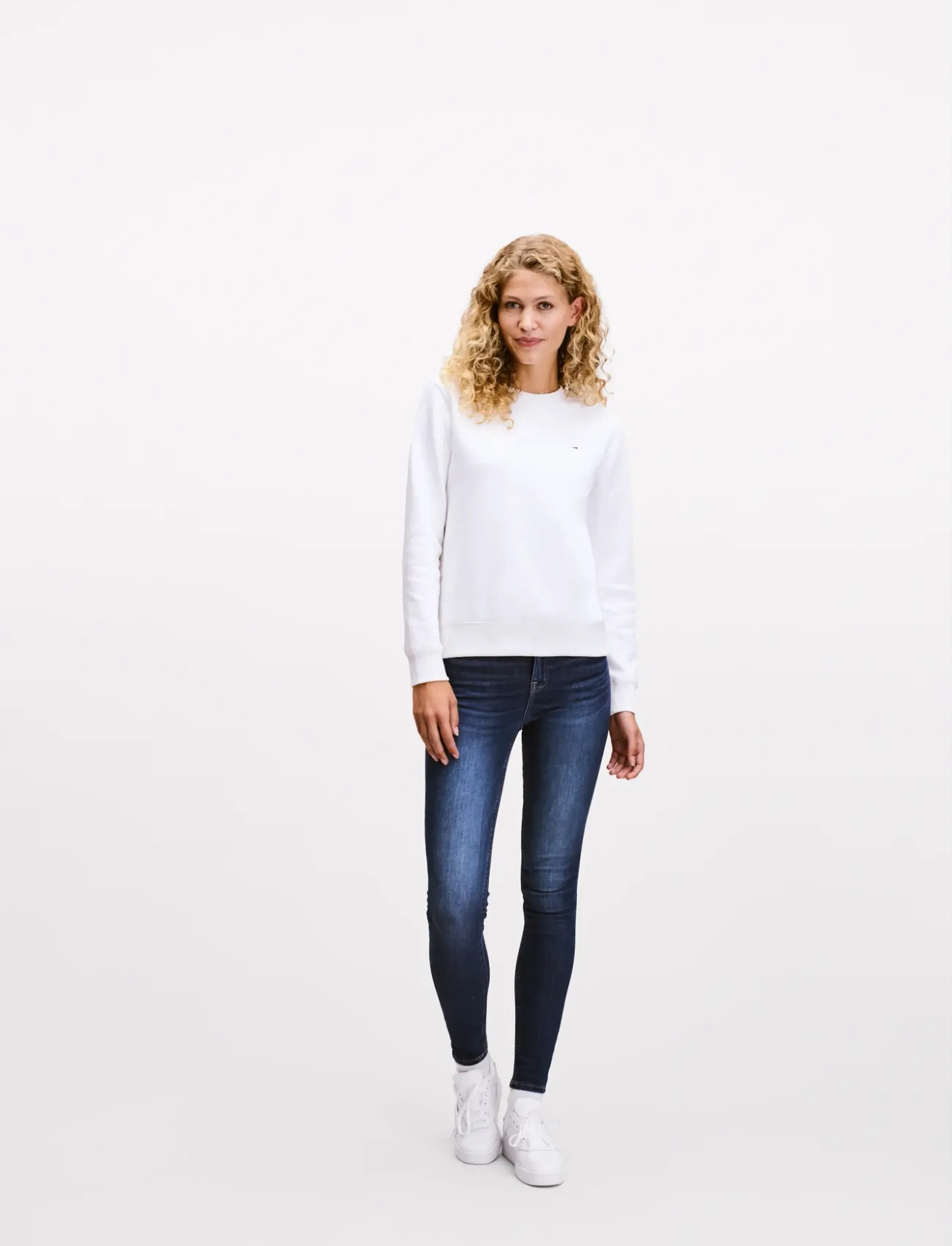 Tommy Jeans - TJW REG S FLAG CREW - damen - white - 5
