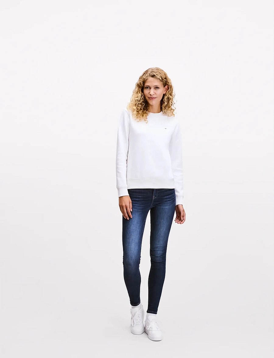 Tommy Jeans - TJW REG S FLAG CREW - vardagsstil - white - 5