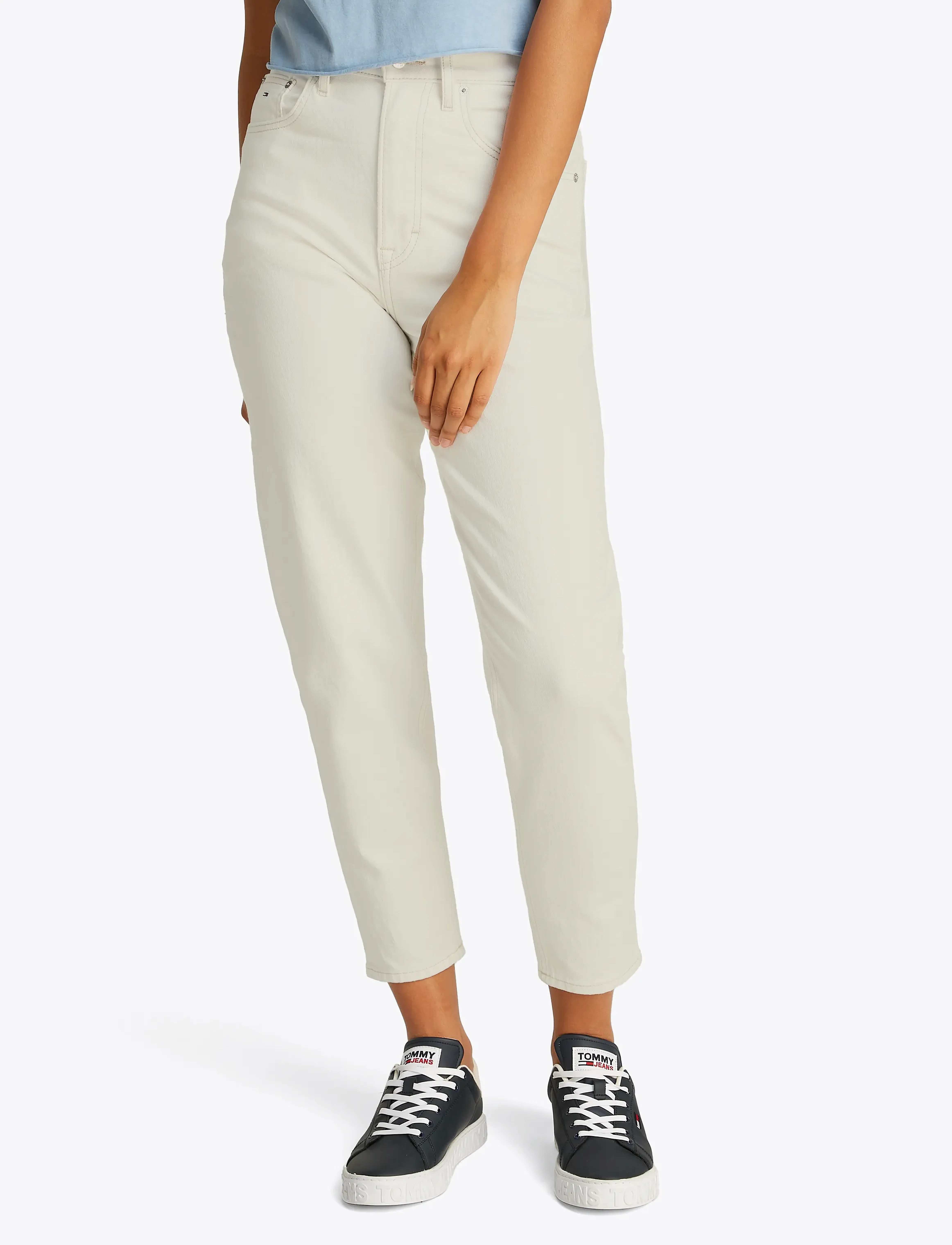 Tommy Jeans MOM JEAN UH TPR  BI4191 - Mom-Jeans - DENIM WHITE / white