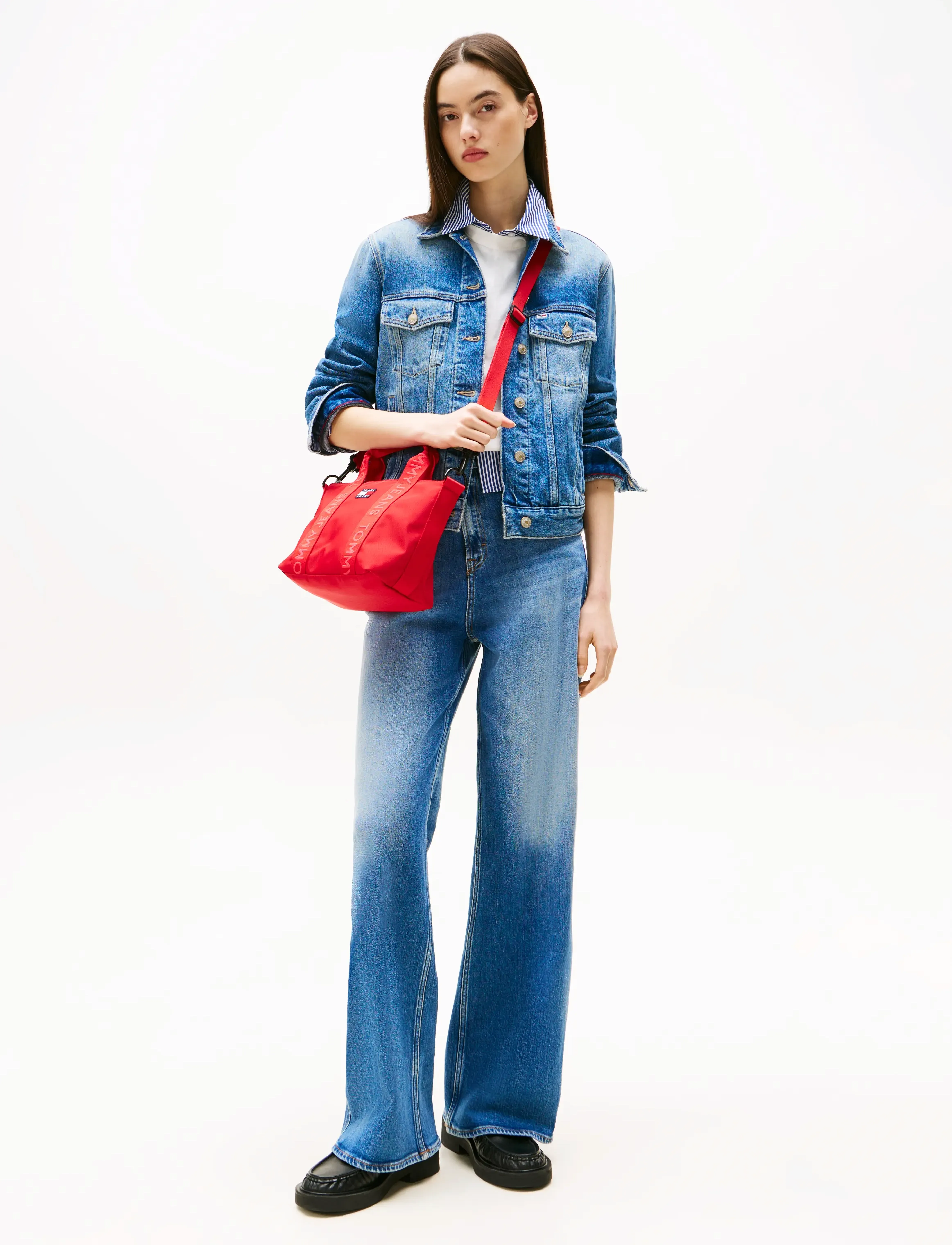 Tommy Jeans CLAIRE HR WD BI0134 CO - Tøj - DENIM MEDIUM / blue