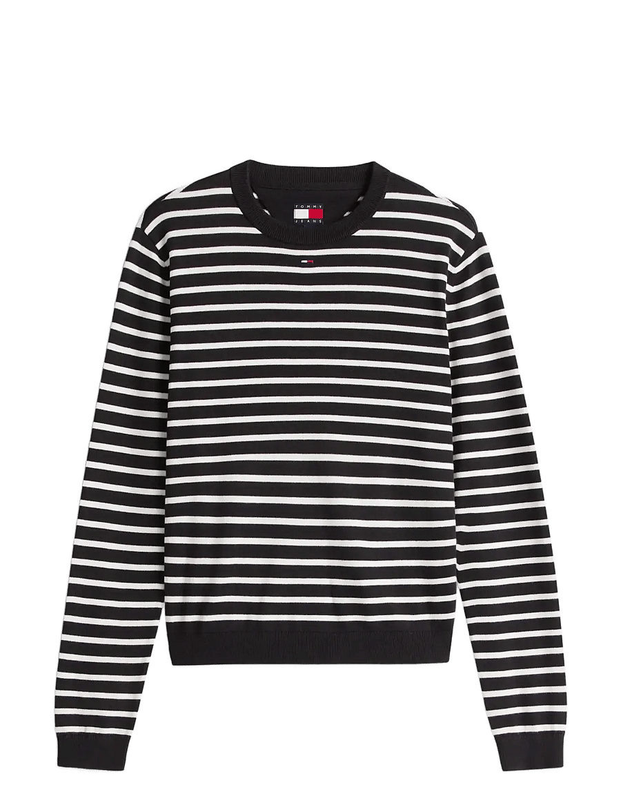 Tommy Jeans - TJW ESSENTIAL CREW SWEATER EXT - pullover - black ecru stripe - 1