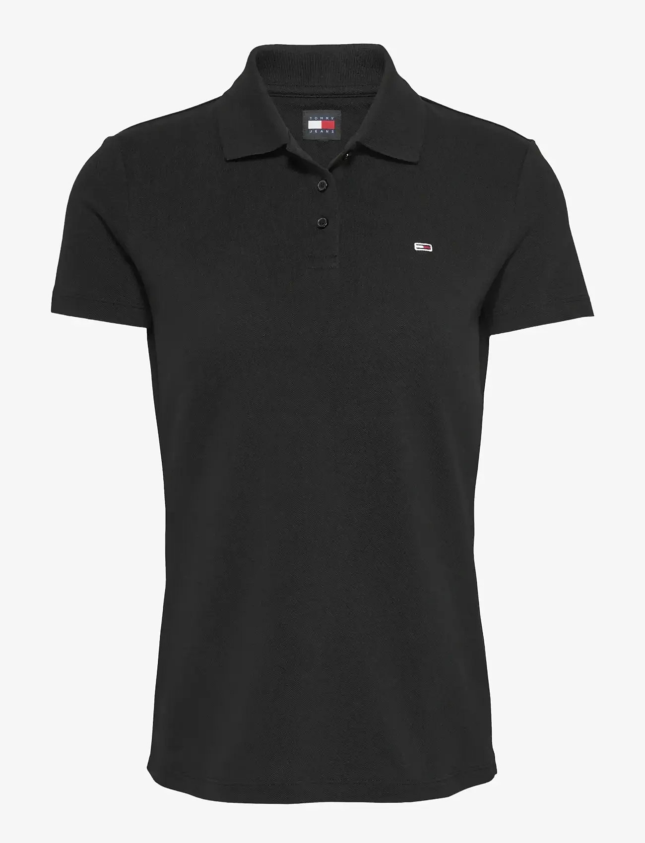 Tommy Jeans - TJW SLIM ESSENTIAL POLO SS - alussärgid ja t-särgid - black - 1