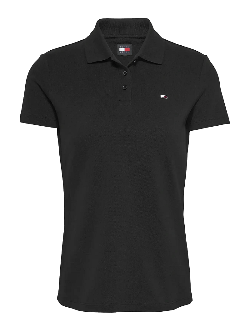 Tommy Jeans - TJW SLIM ESSENTIAL POLO SS - alussärgid ja t-särgid - black - 1