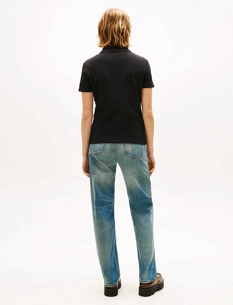 Tommy Jeans - TJW SLIM ESSENTIAL POLO SS - alussärgid ja t-särgid - black - 3