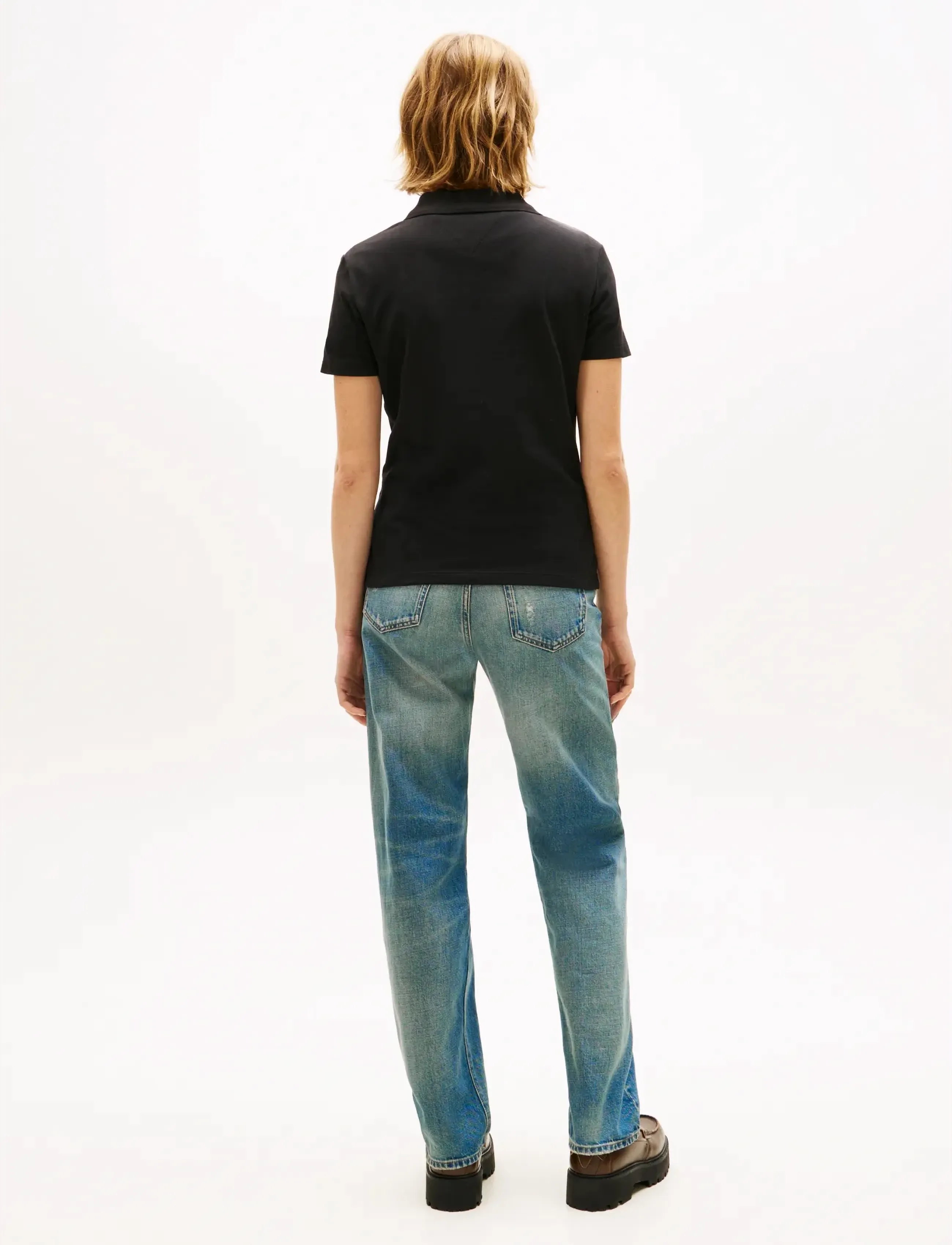 Tommy Jeans - TJW SLIM ESSENTIAL POLO SS - alussärgid ja t-särgid - black - 3