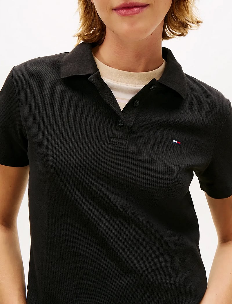 Tommy Jeans - TJW SLIM ESSENTIAL POLO SS - alussärgid ja t-särgid - black - 5