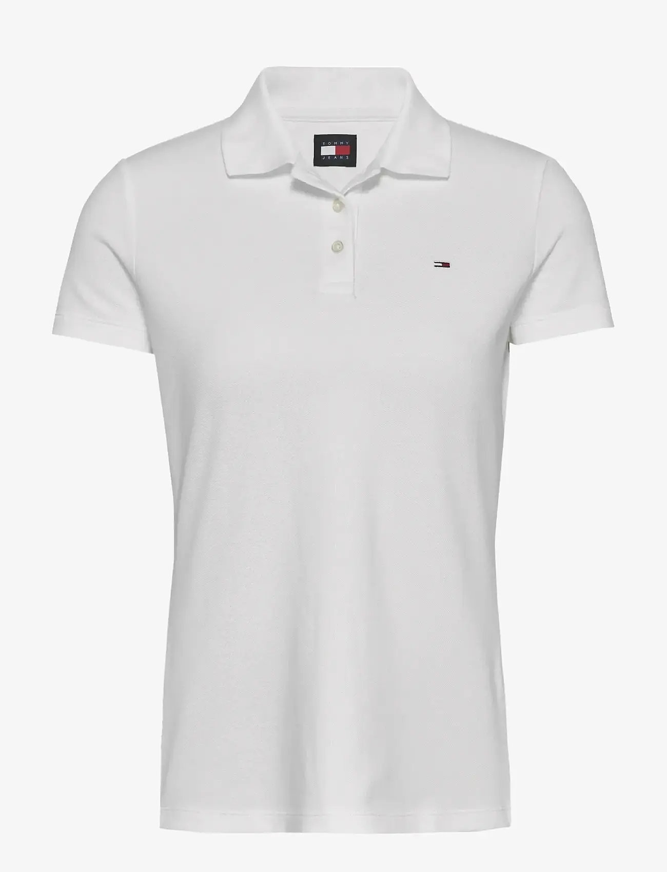 Tommy Jeans - TJW SLIM ESSENTIAL POLO SS - oberteile & t-shirts - ecru - 1