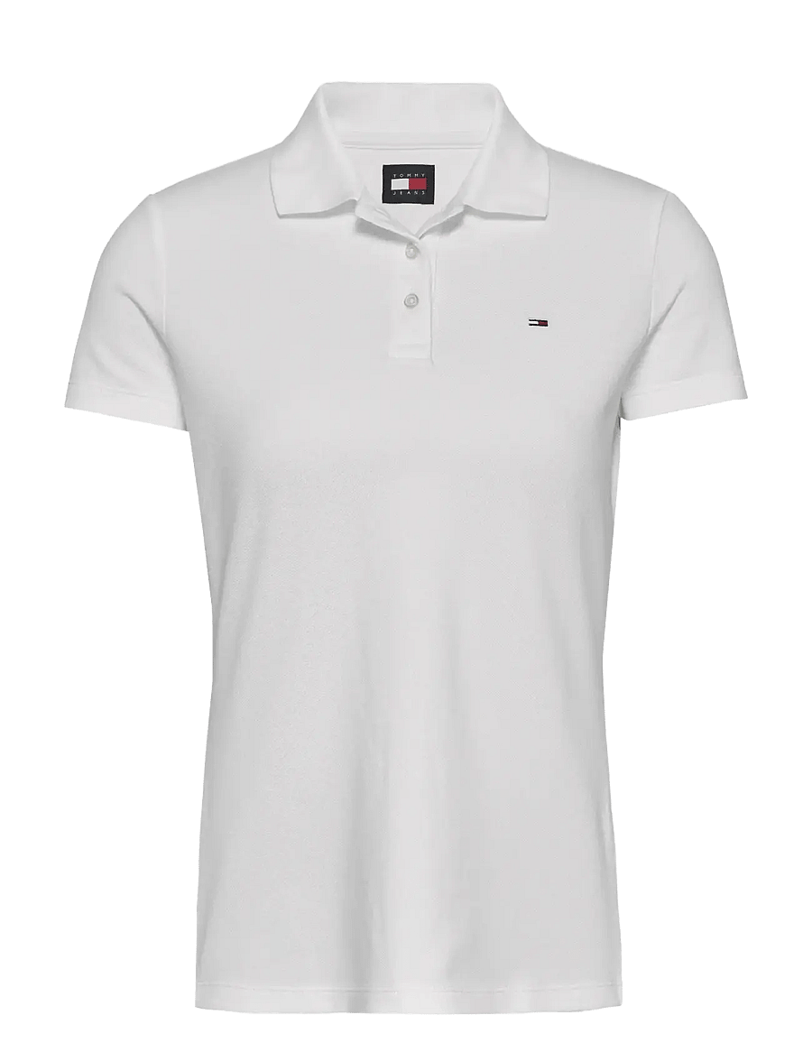 Tommy Jeans - TJW SLIM ESSENTIAL POLO SS - oberteile & t-shirts - ecru - 1