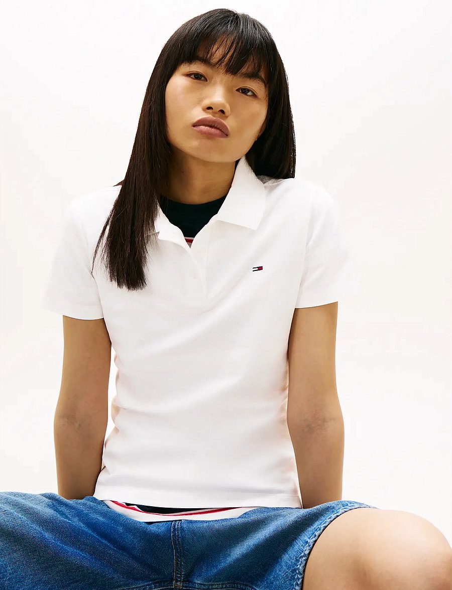 Tommy Jeans - TJW SLIM ESSENTIAL POLO SS - oberteile & t-shirts - ecru - 5