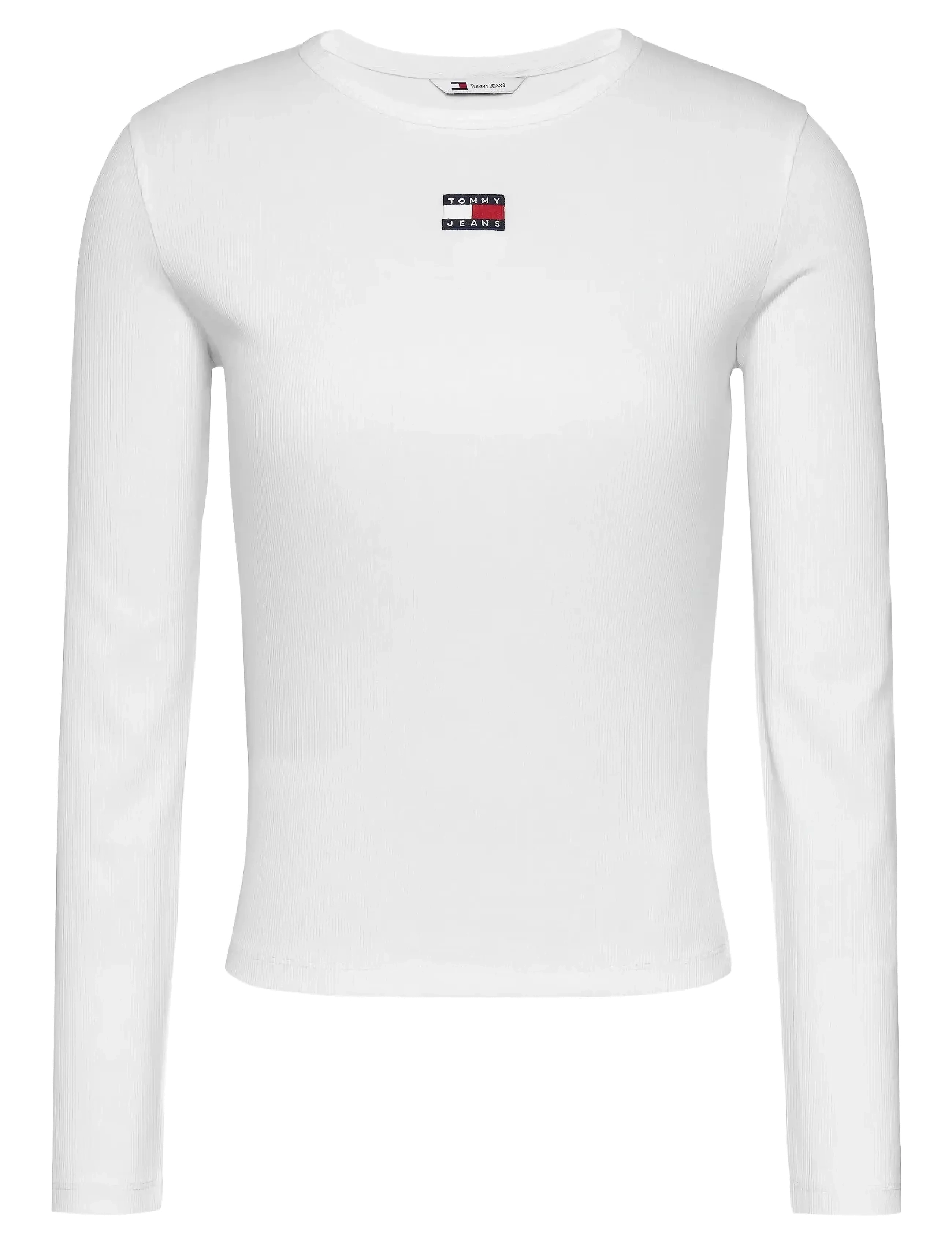 Tommy Jeans TJW SLIM LS BADGE TEE EXT - Hverdags stil - ECRU / white