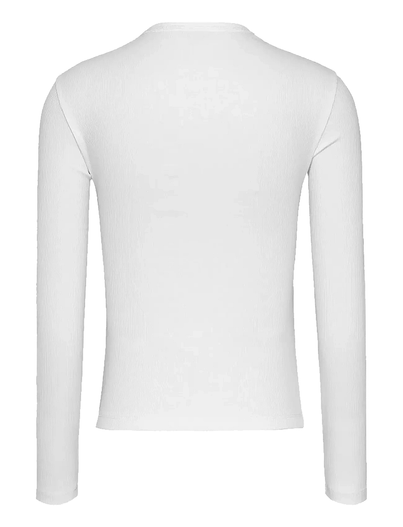 Tommy Jeans - TJW SLIM LS BADGE TEE EXT - långärmade toppar - ecru - 2