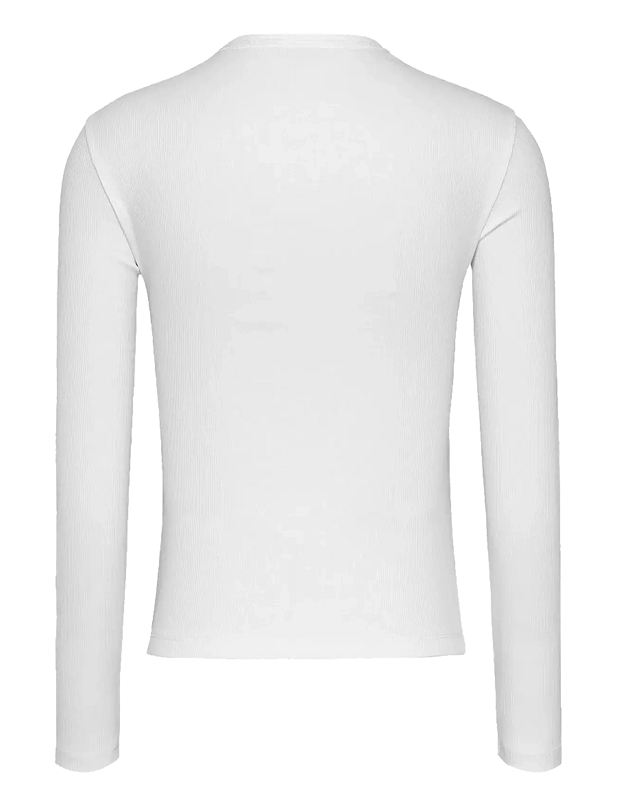 Tommy Jeans - TJW SLIM LS BADGE TEE EXT - langärmlige tops - ecru - 2