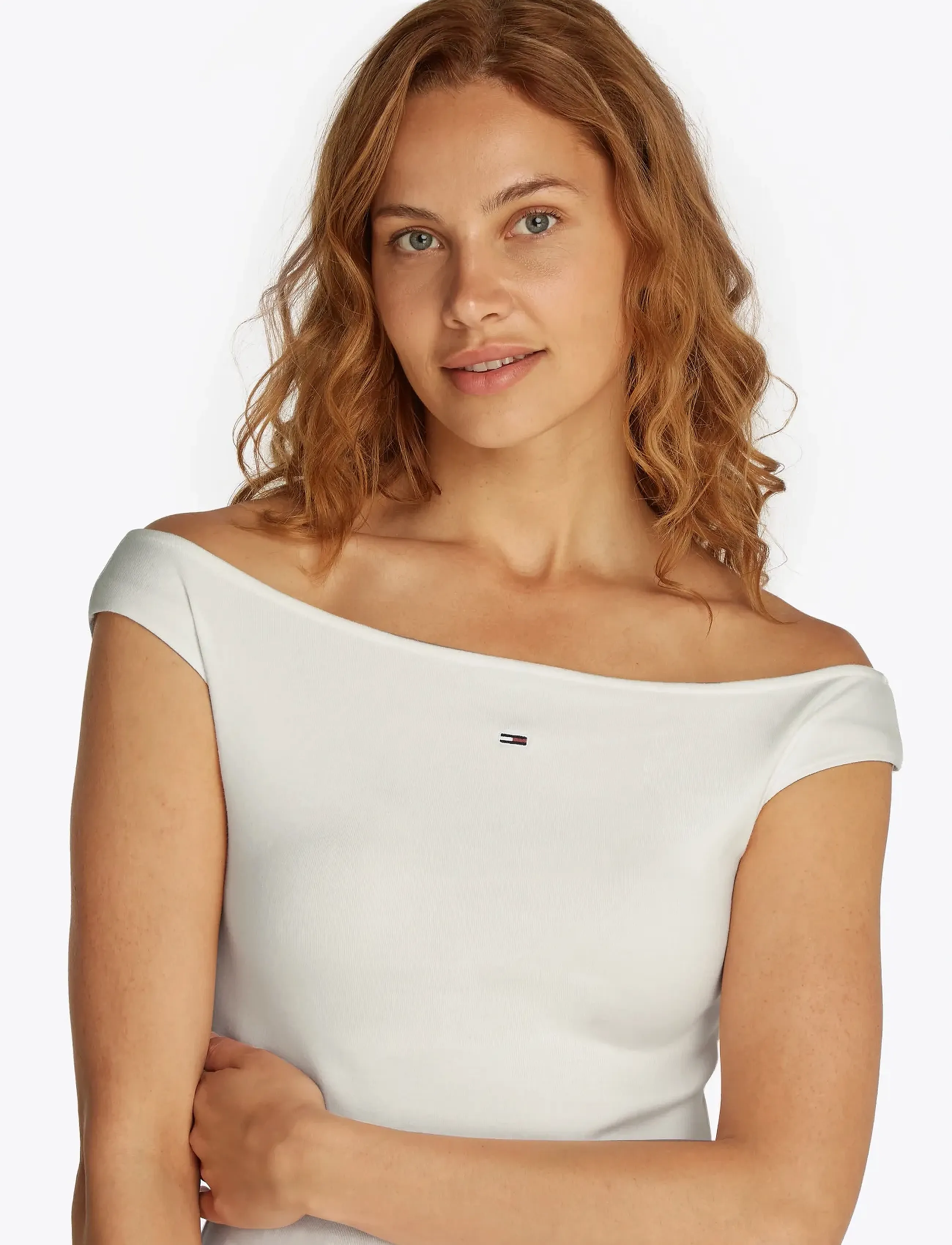 Tommy Jeans - TJW BOAT NECK TOP SS EXT - ecru - 5