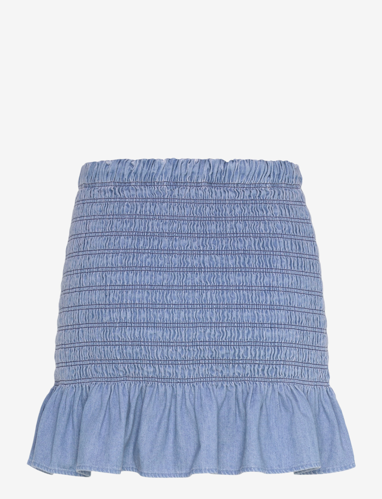 Tommy Jeans - TJW CHAMBRAY RUCHED SKIRT - kurze röcke - denim medium - 2