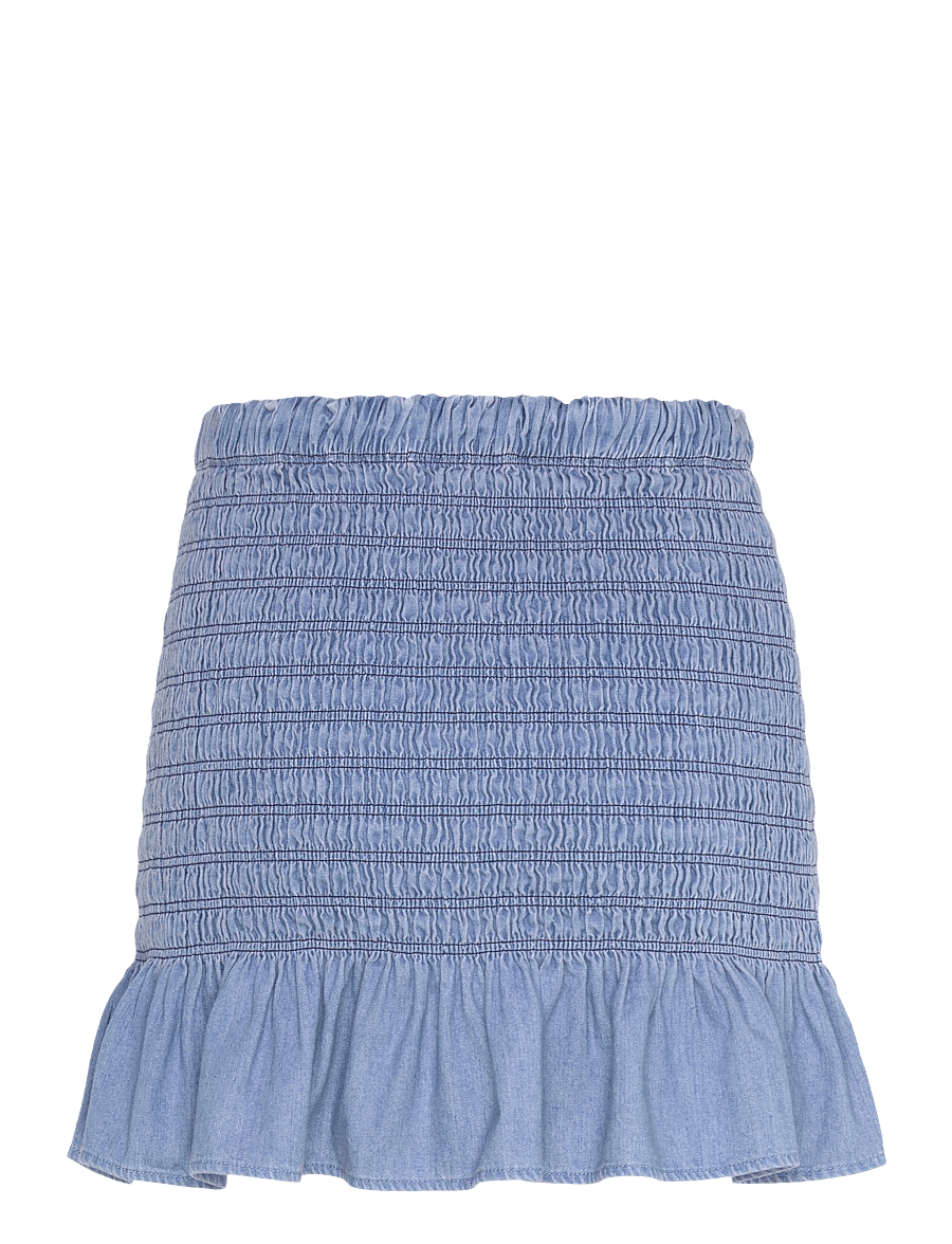 Tommy Jeans - TJW CHAMBRAY RUCHED SKIRT - korta kjolar - denim medium - 2