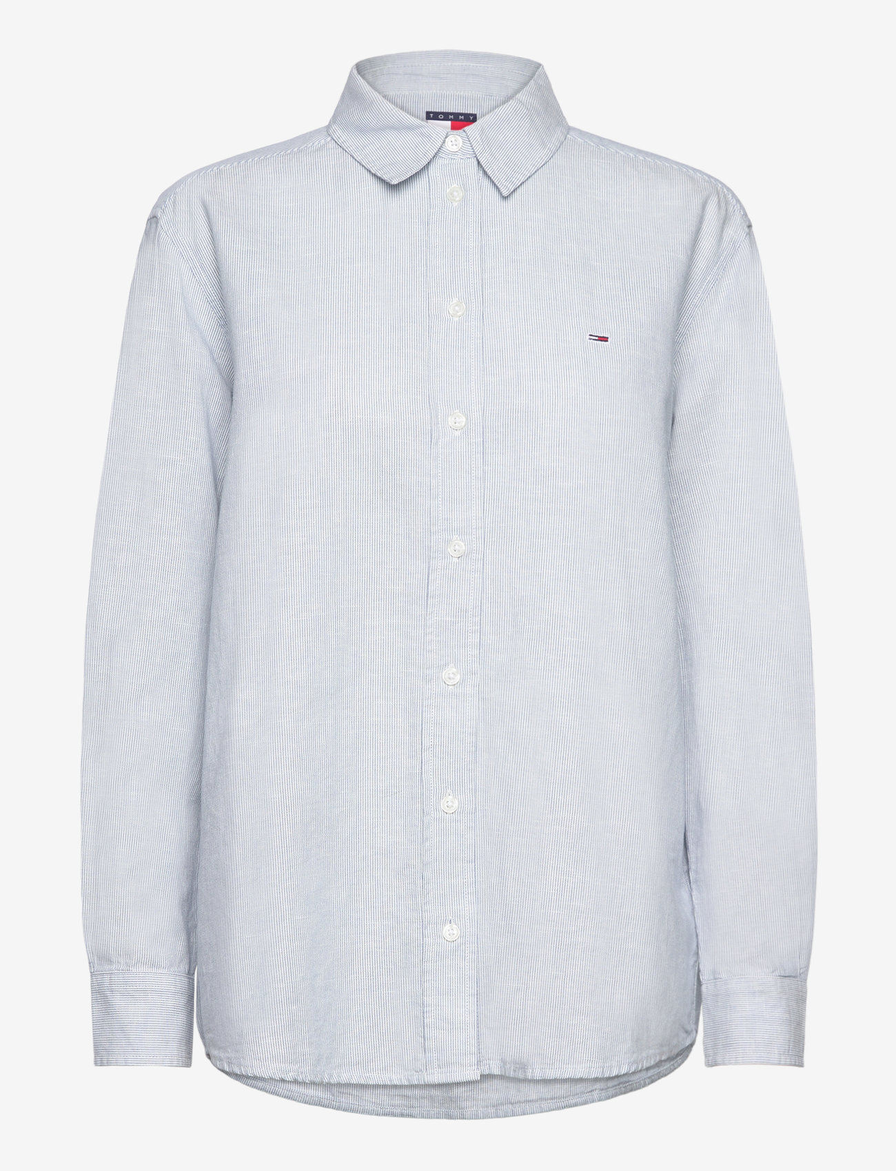 Tommy Jeans - TJW RLX LINEN SHIRT - long-sleeved shirts - colorado blue / stripe - 1