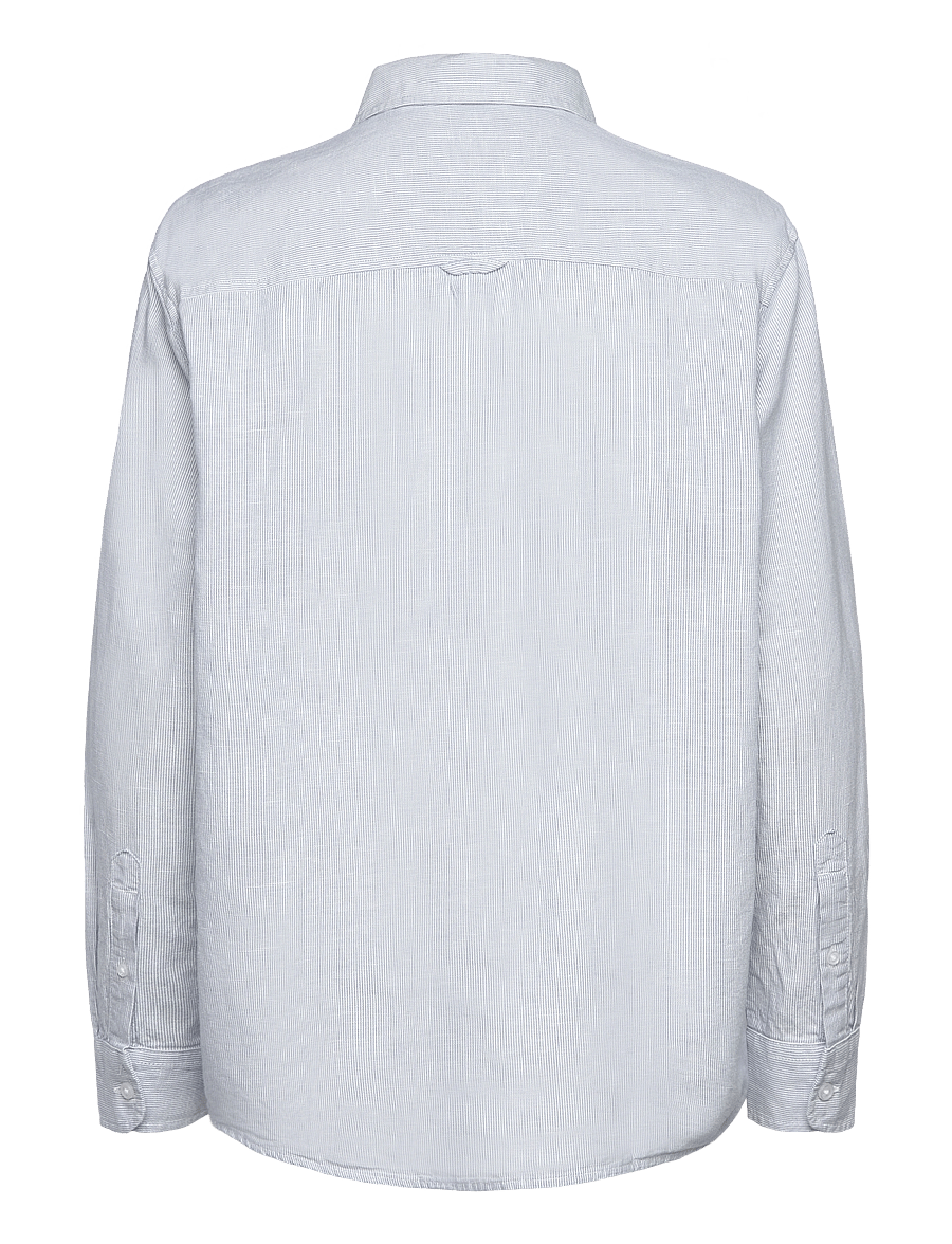 Tommy Jeans - TJW RLX LINEN SHIRT - langärmlige hemden - colorado blue / stripe - 2