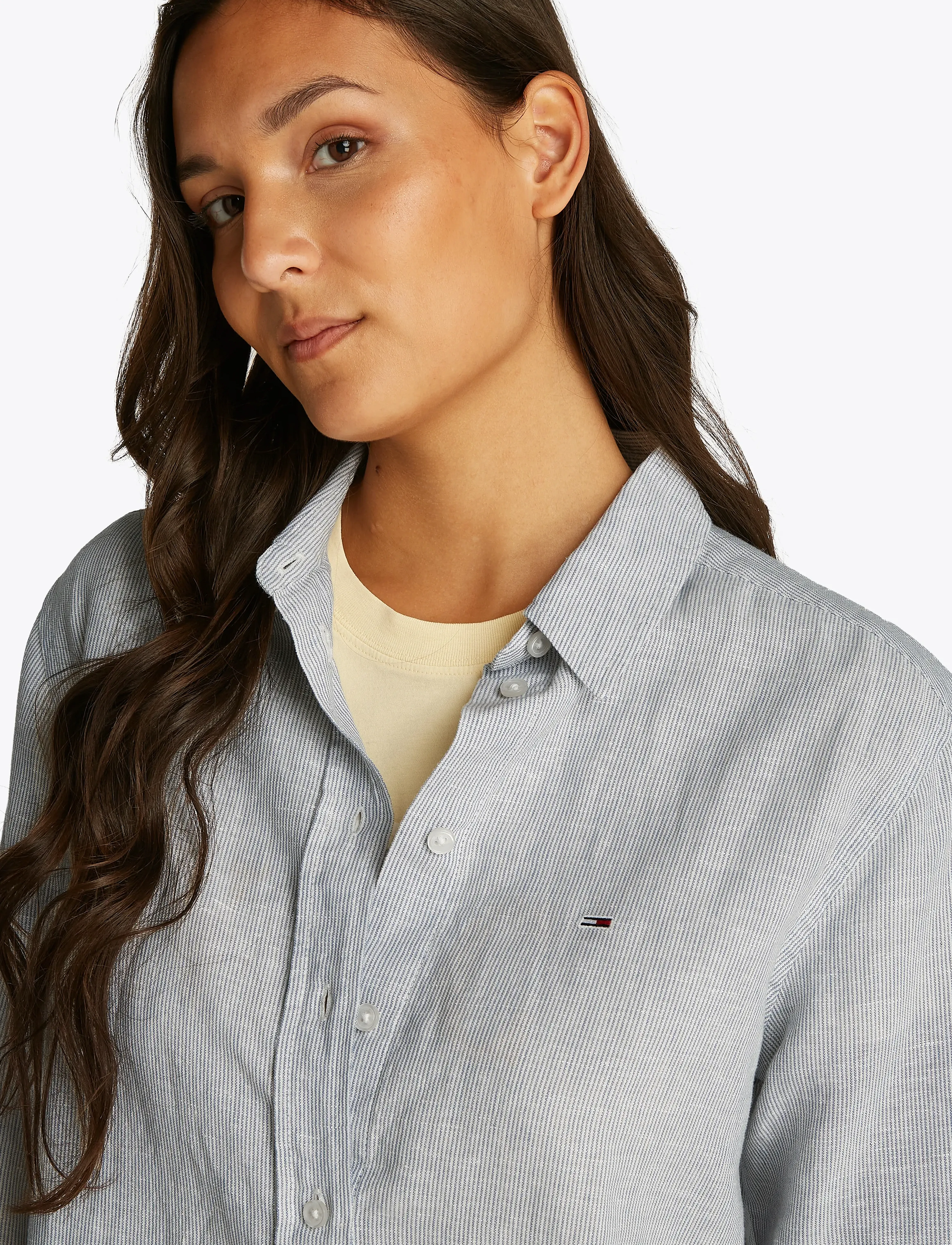 Tommy Jeans - TJW RLX LINEN SHIRT - colorado blue / stripe - 5