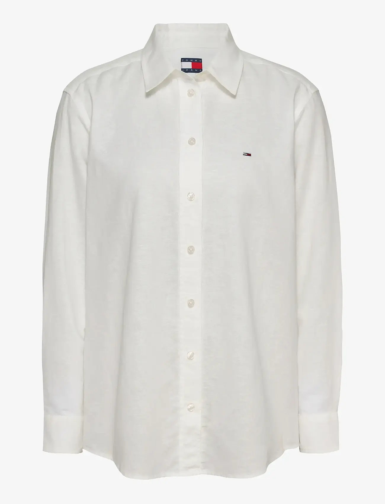 Tommy Jeans - TJW RLX LINEN SHIRT - langärmlige hemden - ecru - 0